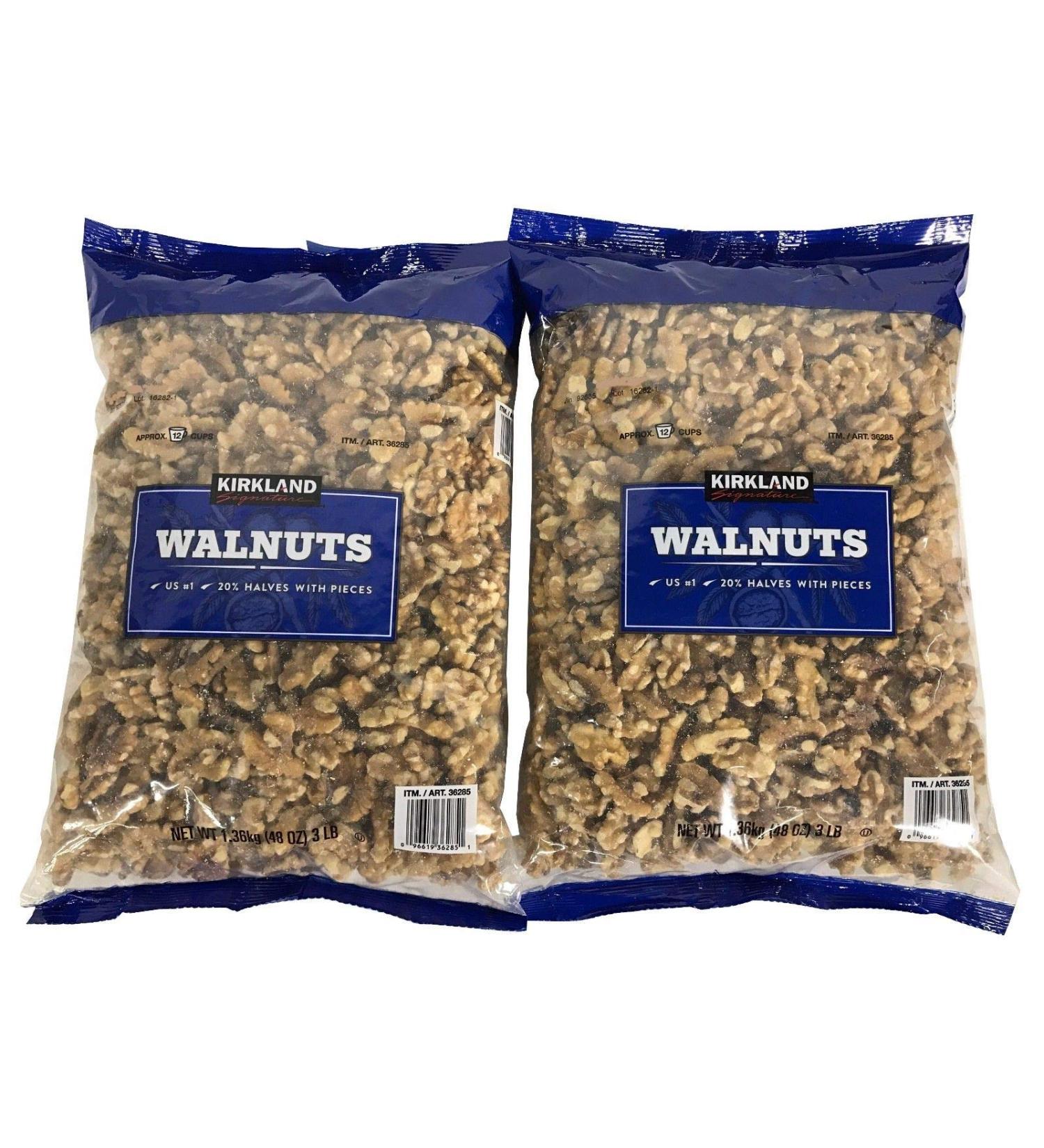 2 Pack Kirkland Signature Walnuts US #1 Quality (Two 48 OZ Packs) 6LB