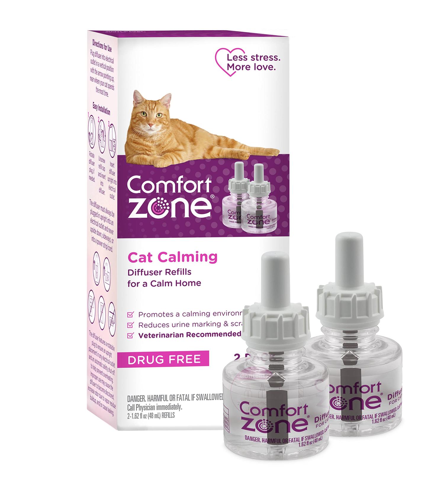 Comfort Zone Cat Calming Diffuser Refill | Veterinarian Recommended | Reduce Spraying & Scratching | Calm Home Solution | 48ml-2 Pack - Buy Online on SooperMarket.com
