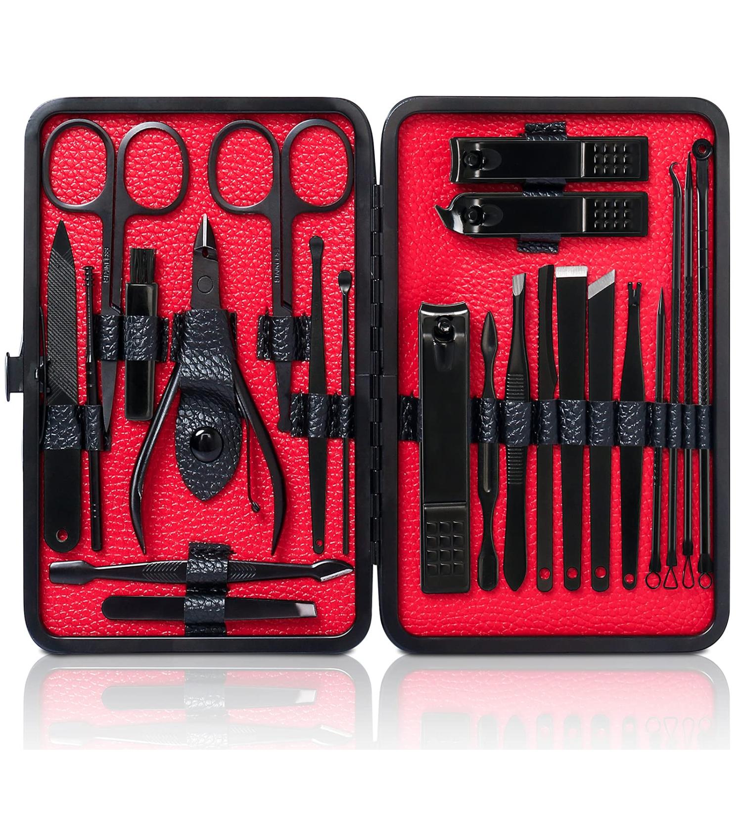 Jupeli Manicure Set - Portable Nail Care Tools for Men | Stainless Steel & Leather | Travel-Friendly Nail Scissors & Accessories - Buy Online on SooperMarket.com
