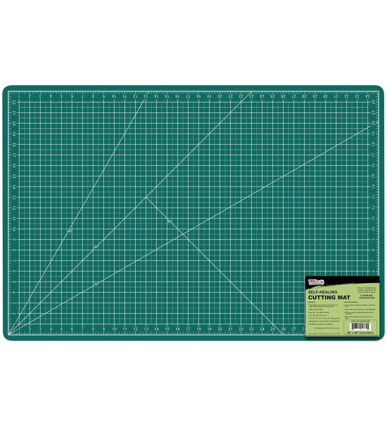US Art Supply 24" x 36" GREEN/BLACK Professional Self Healing 5-Ply Double Sided Durable Non-Slip Cutting Mat Great for Scrapbooking  Quilting  Sewing and all Arts & Crafts Projects - Buy Online on SooperMarket.com