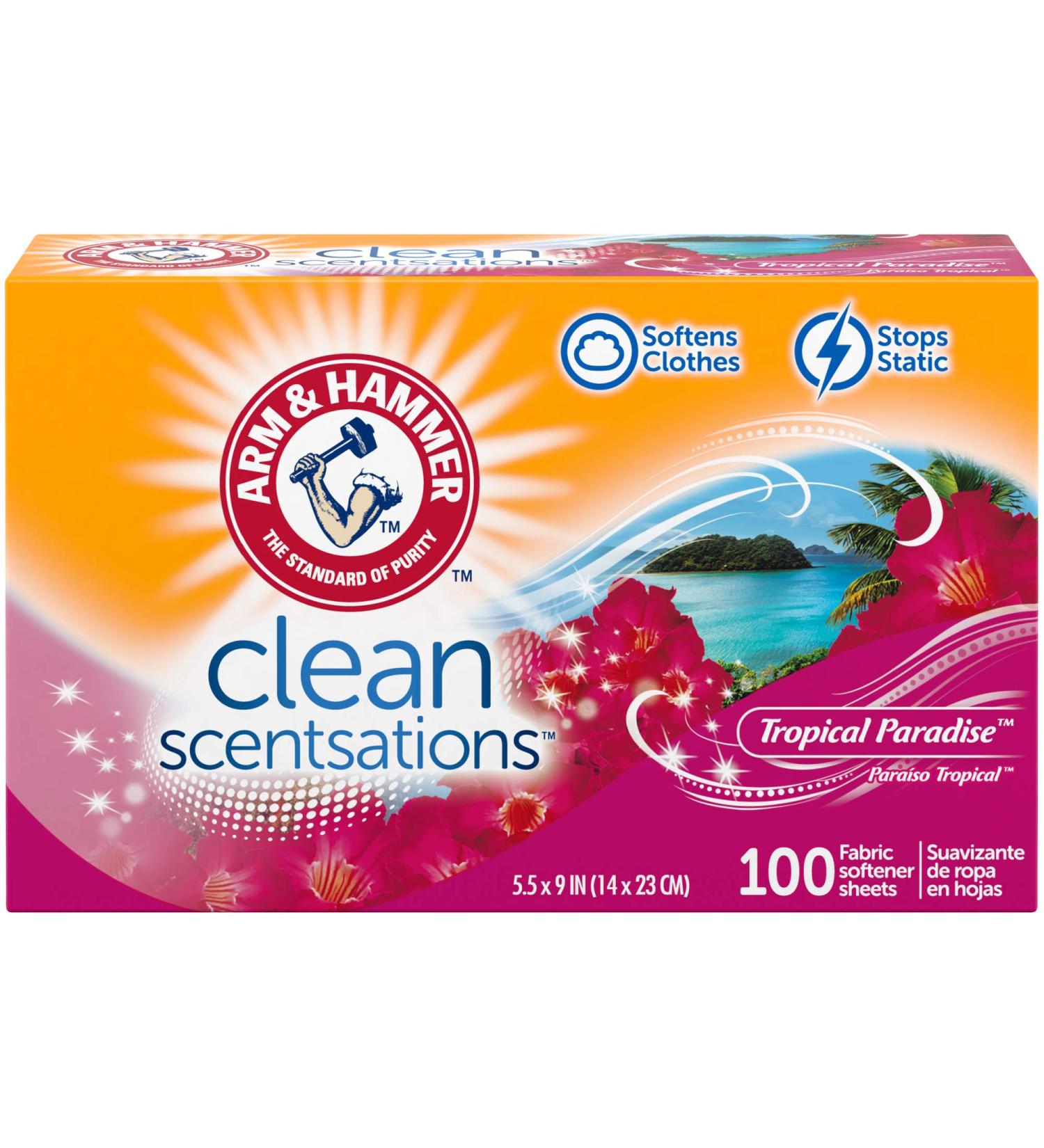 ARM & HAMMER Tropical Paradise Fabric Softener Sheets - 100 Count | International Shipping Available - Buy Online on SooperMarket.com