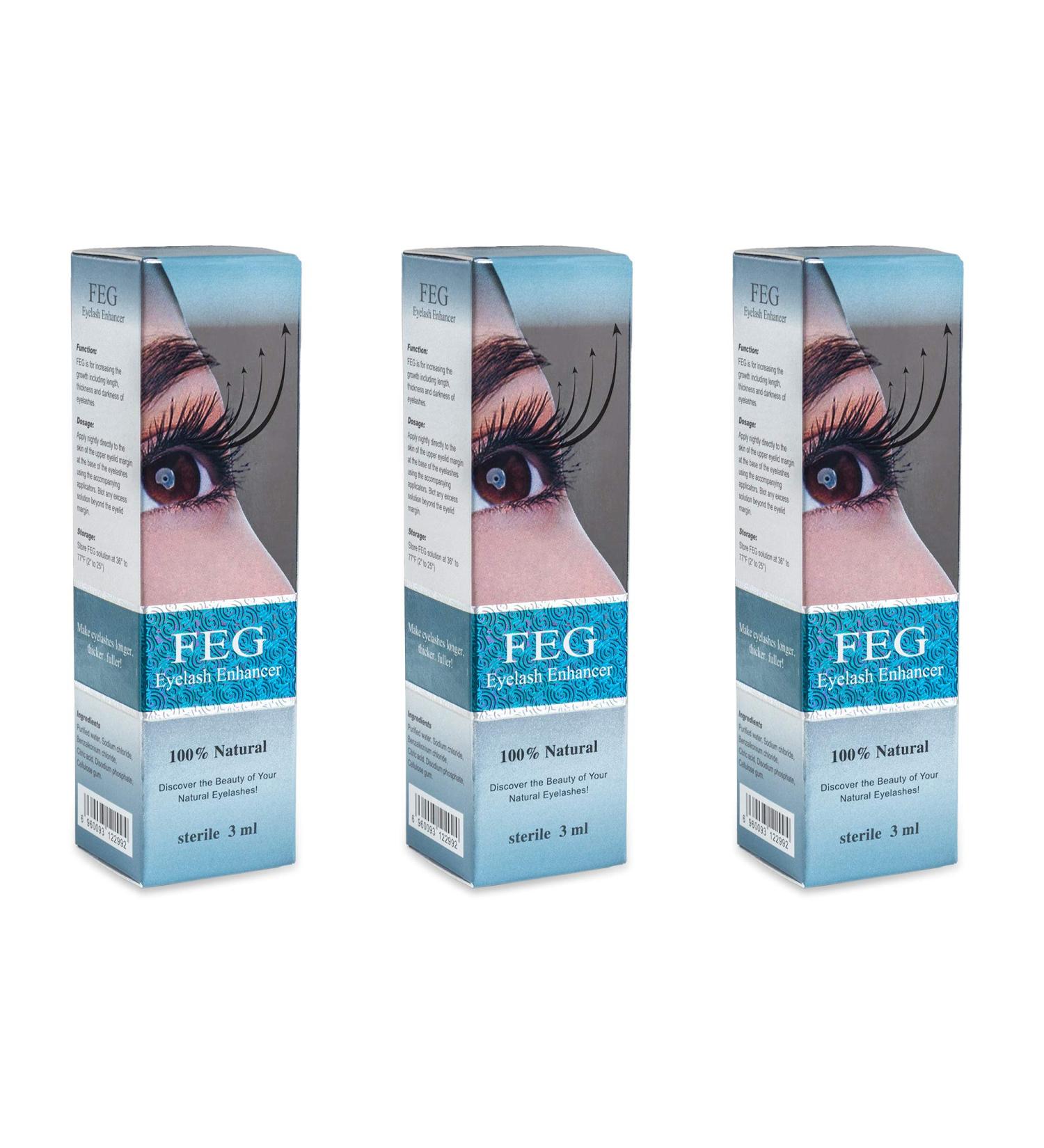 FEG Eyelash Rapid Growth Serum | Lash & Brow Enhancer | 3 Pack - Buy Online on SooperMarket.com