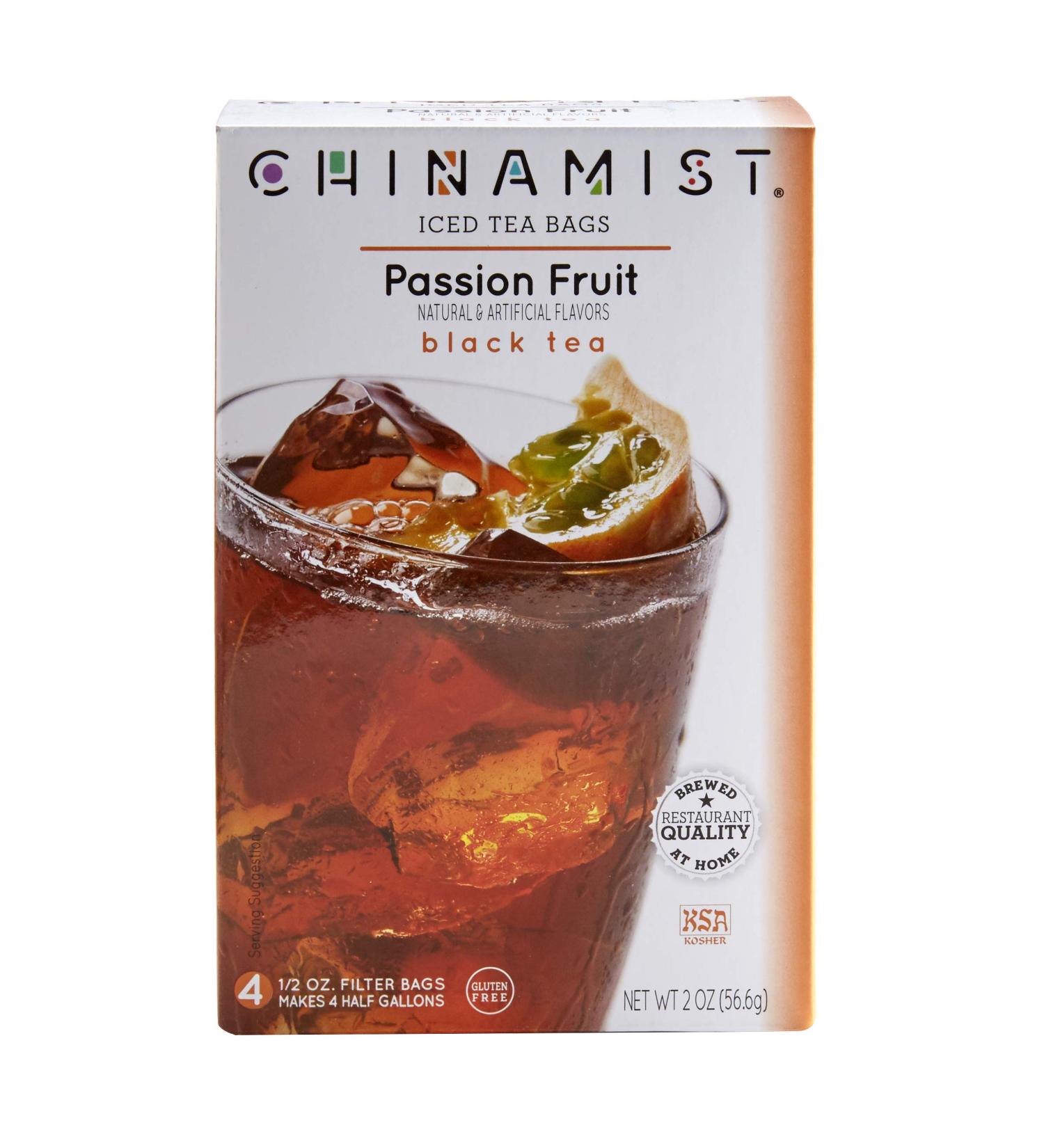 China Mist Passion Fruit Black Iced Tea Bags - 4 Count, Yields 1/2 Gallon Per Bag - Buy Online on SooperMarket.com