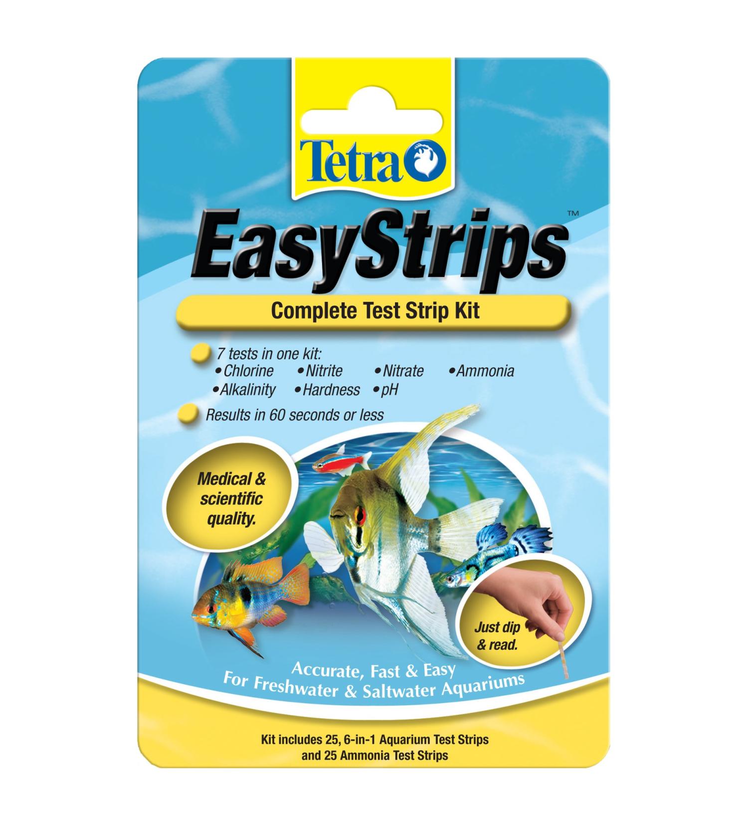 Tetra EasyStrips Complete Aquarium Test Kit 25-Count - Accurate Water Testing for Fish Tanks - Buy Online on SooperMarket.com