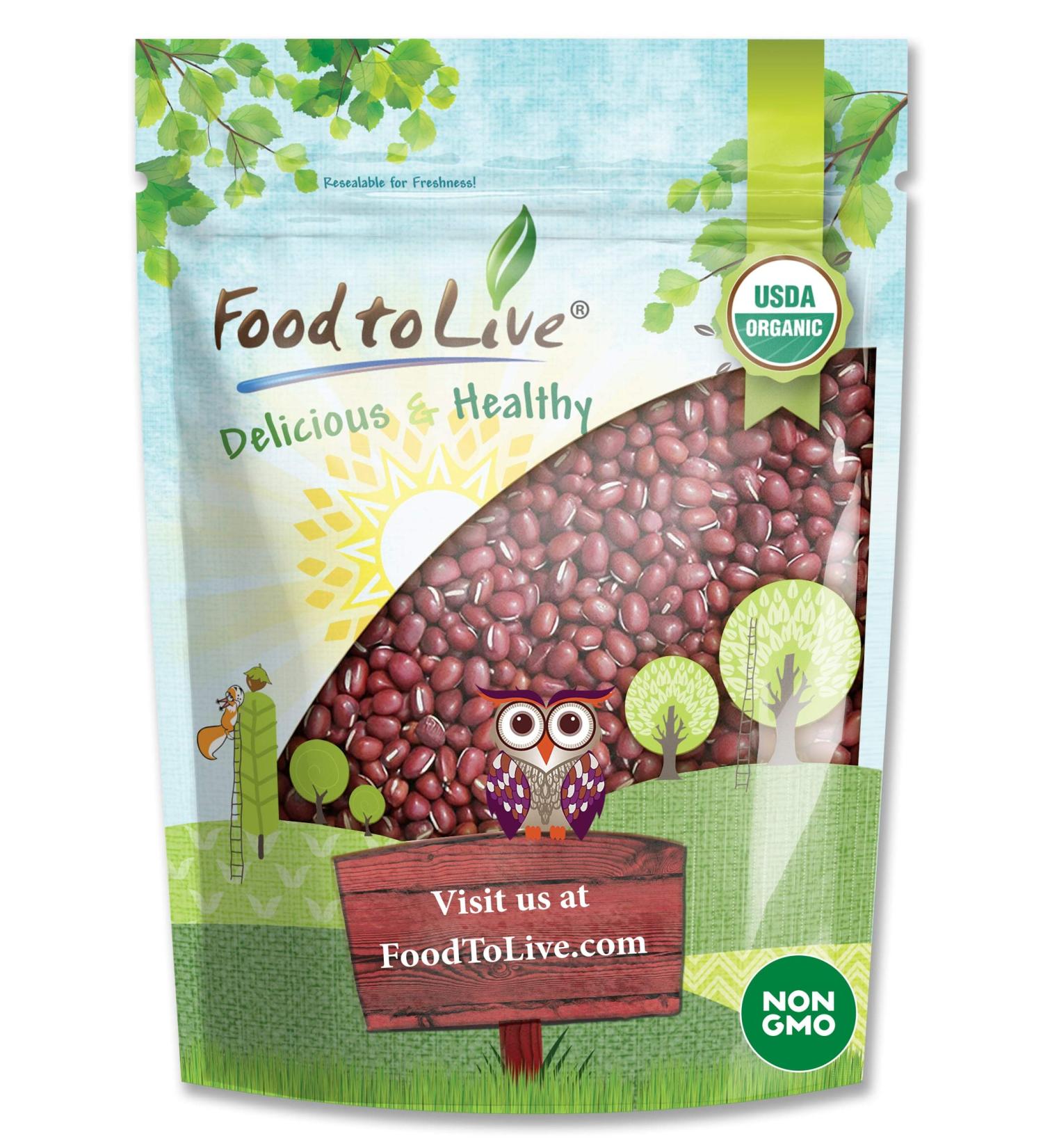 Organic Adzuki Beans 3 lbs | Non-GMO, Sproutable Red Mung Beans | Vegan & Kosher | Rich in Minerals, Fiber, Protein | Bulk Organic Beans - Buy Online on SooperMarket.com