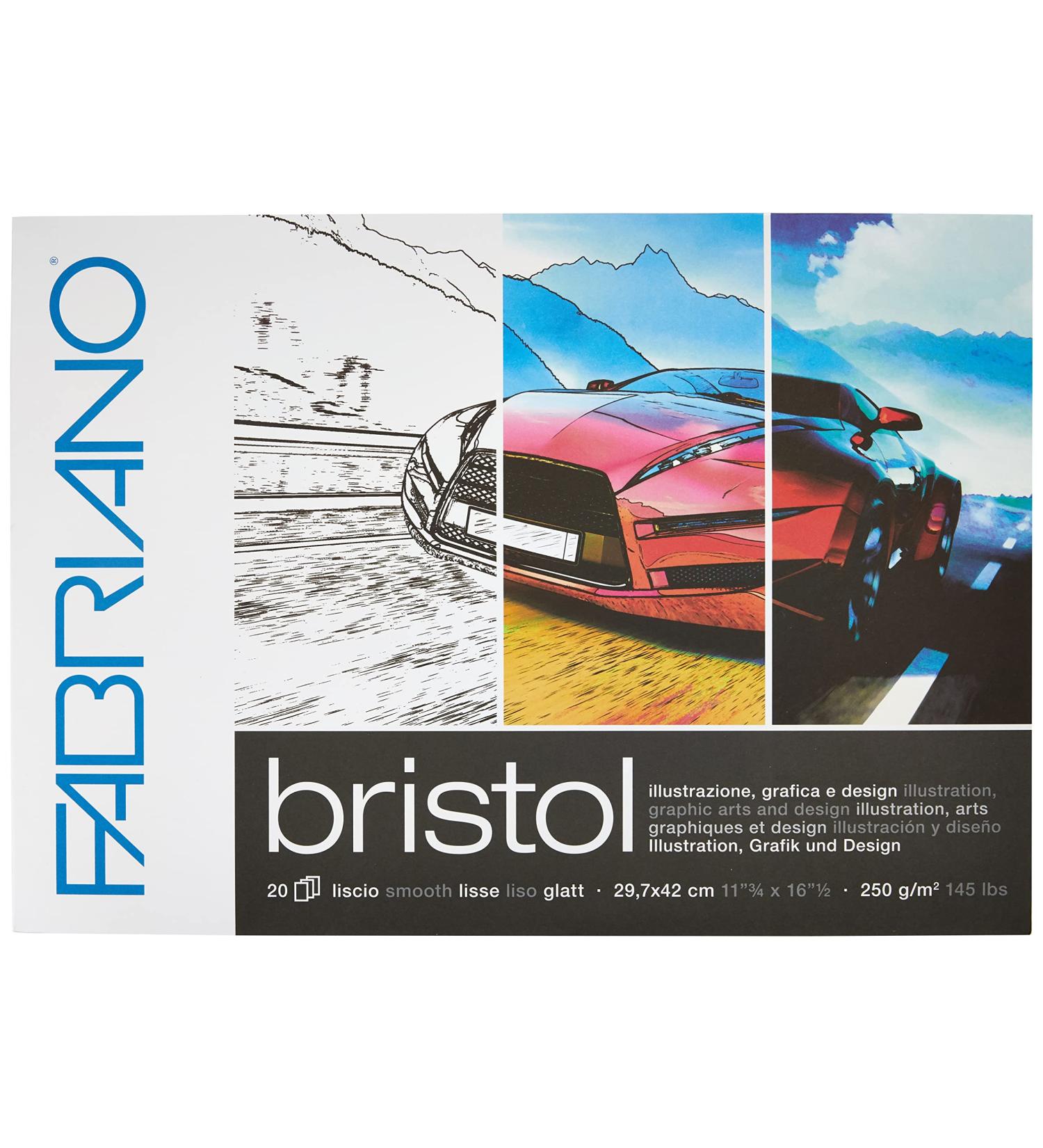 Honsell Fabriano Bristol 19002942 Pad DIN A3 250 g/m  20 Sheets Ultra Smooth Surface Very Erase-Resistant Ideal for Illustrations  Graphics and Design - Buy Online on SooperMarket.com