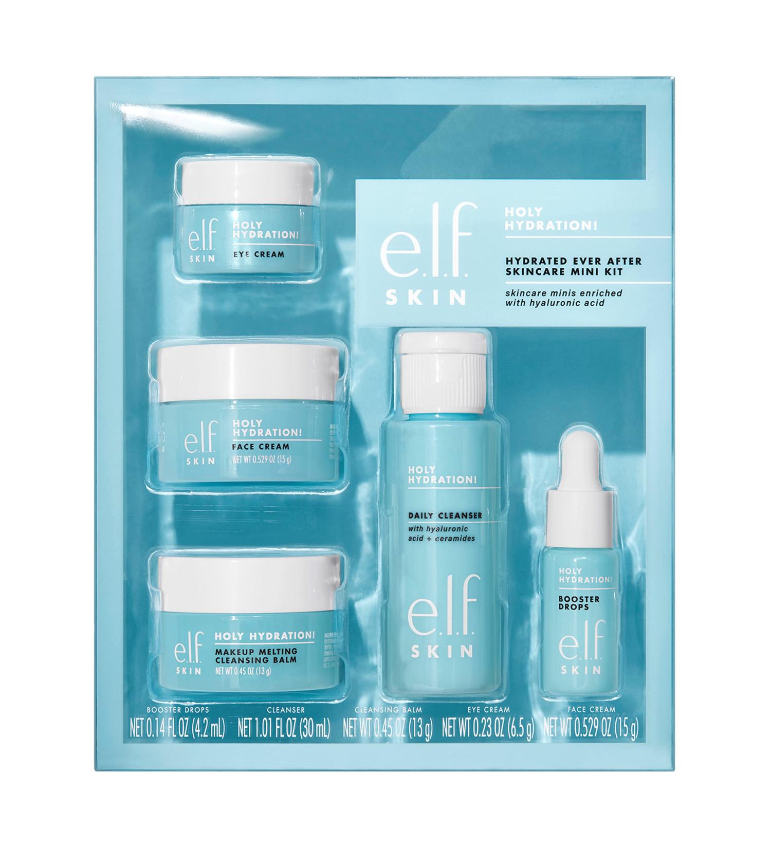 e.l.f. Skin Hydrated Ever After Mini Kit - Cleanser, Makeup Remover, Moisturizer & Eye Cream - Buy Online on SooperMarket.com