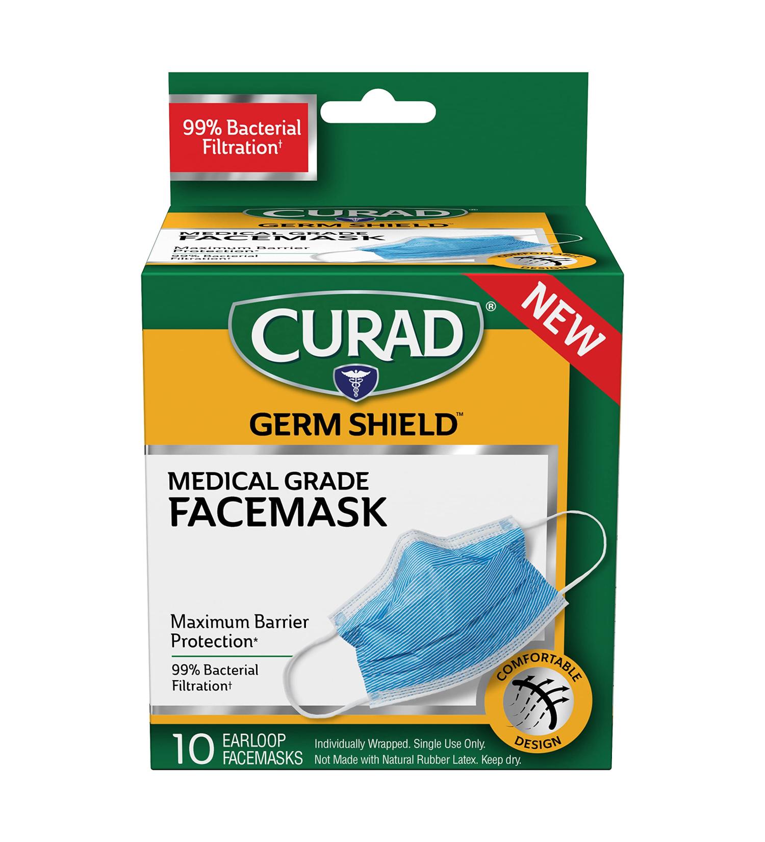 CURAD Germ Shield Maximum Barrier Face Mask - 10 Count - Buy Online on SooperMarket.com