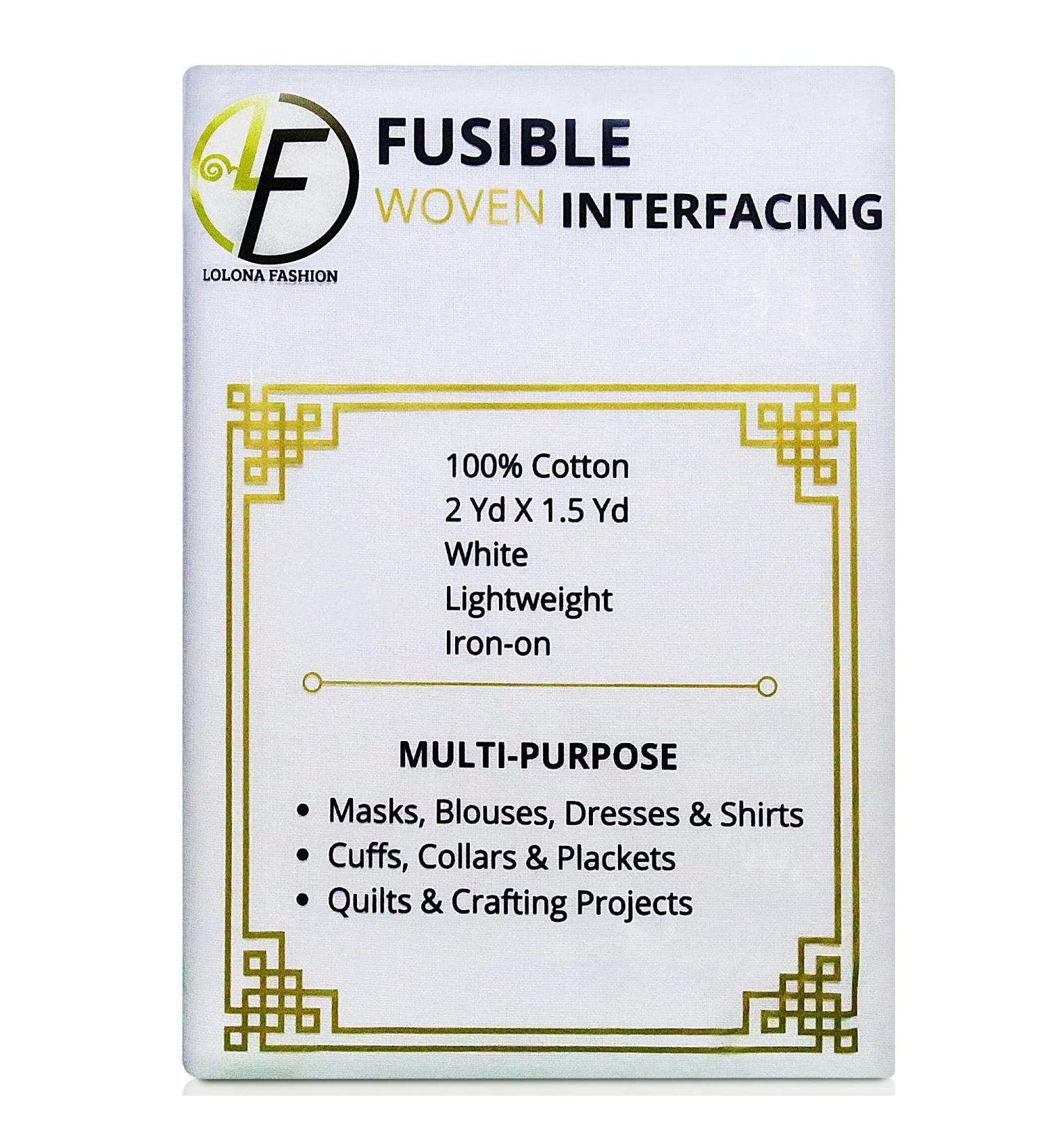 Woven Cotton Fabric Fusible Interfacing 2yd x 1.5yd - Lightweight Iron-On Interfacing by Lolona Fashion - Buy Online on SooperMarket.com