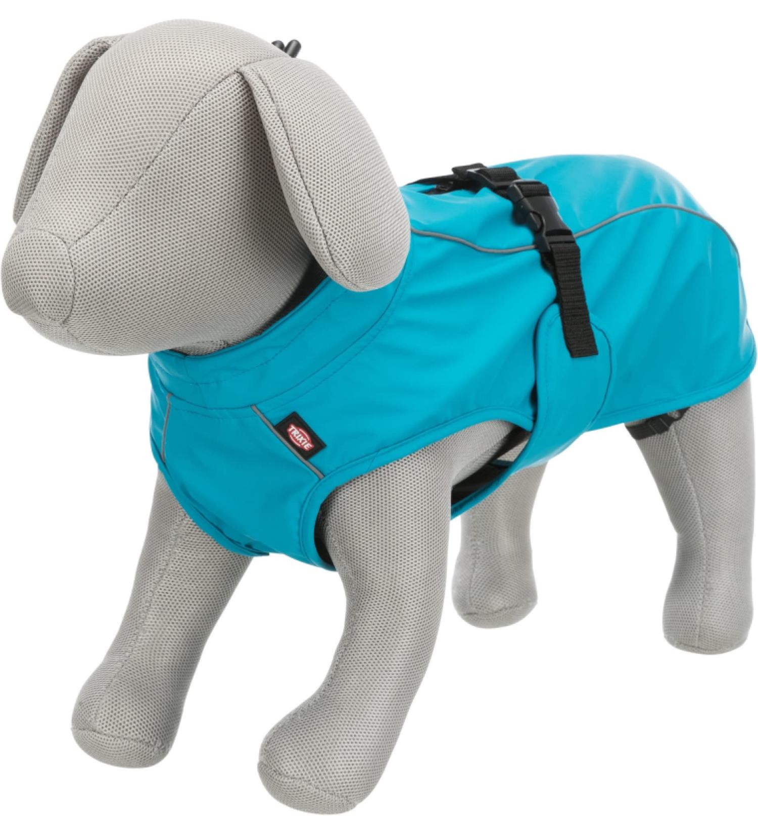 Trixie Vimy Dog Raincoat L - Turquoise Waterproof Jacket with Reflective Elements Adjustable & Comfortable 50 cm - Buy Online on SooperMarket.com