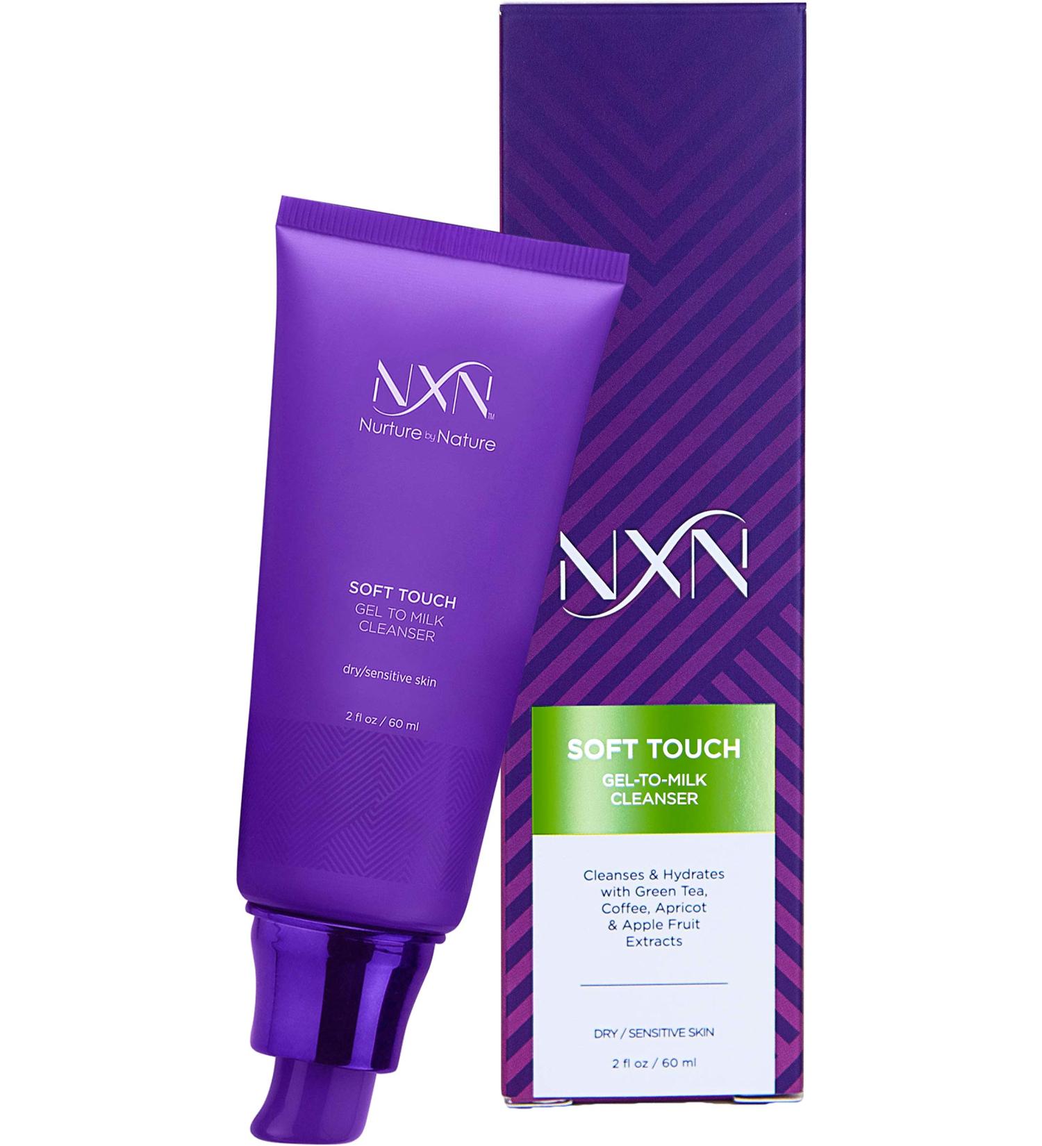 NXN Gel-to-Milk Facial Cleanser | Gentle Daily Wash for Hydrating Dry & Sensitive Skin | Fresh Scent - 2 Fl Oz - Buy Online on SooperMarket.com