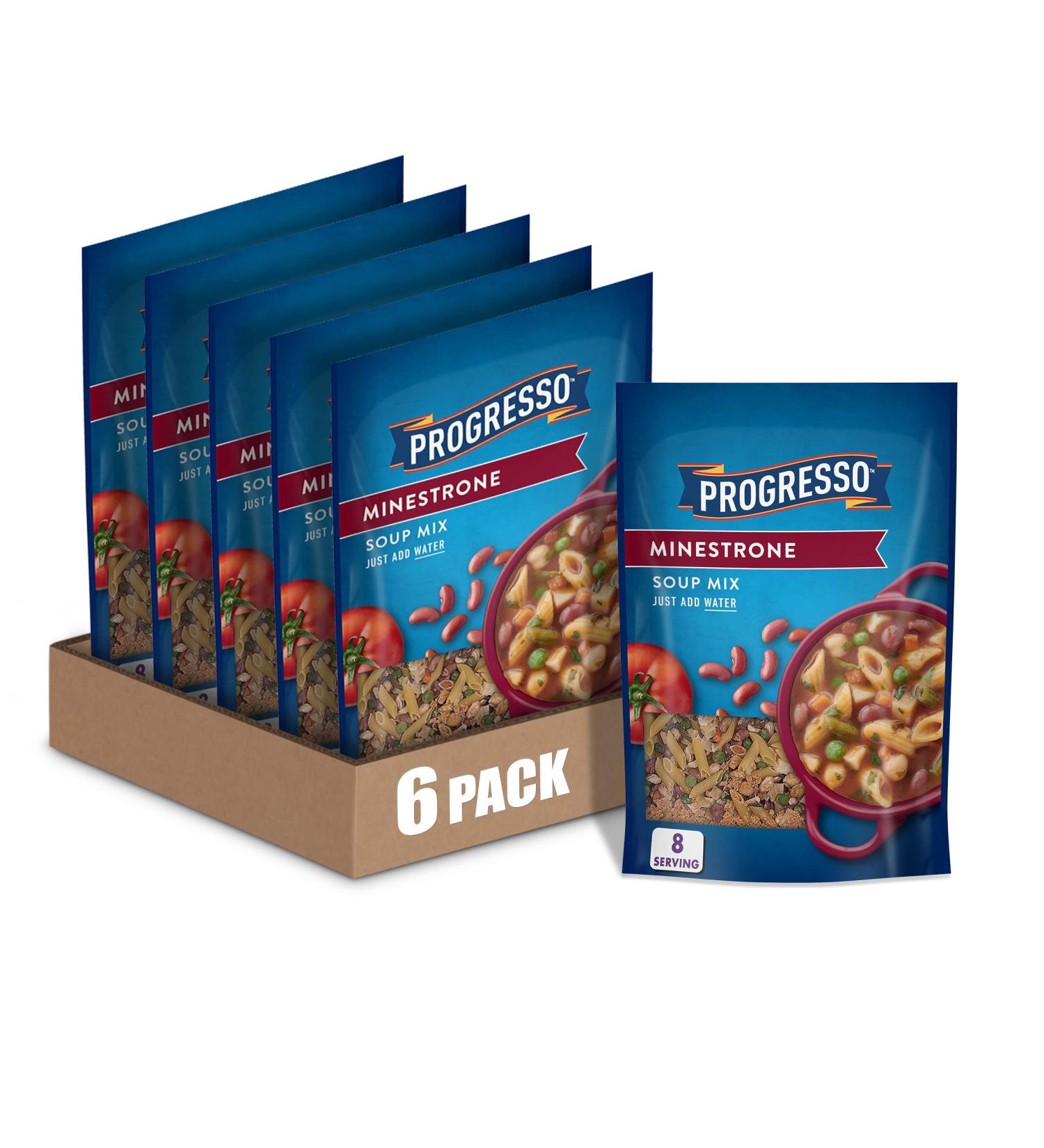 Progresso Minestrone Soup Mix 7.5 oz Pouches - Pack of 6 | Buy Online - Buy Online on SooperMarket.com