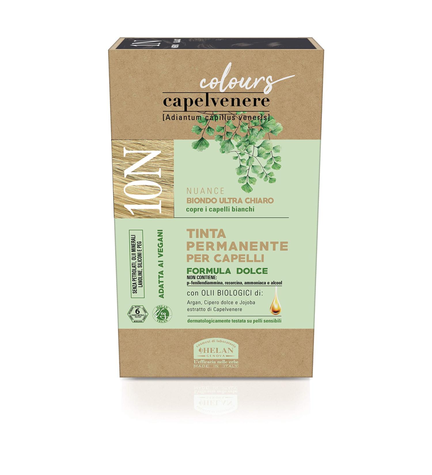 Helan Capelvenere Colours Natural Permanent Hair Colour Gentle Formula 10N Ultra Light Blonde Easy and Odourless Hair Colour Kit with Excellent Coverage Ammonia and Alcohol Free Hair Colour - Buy Online on SooperMarket.com