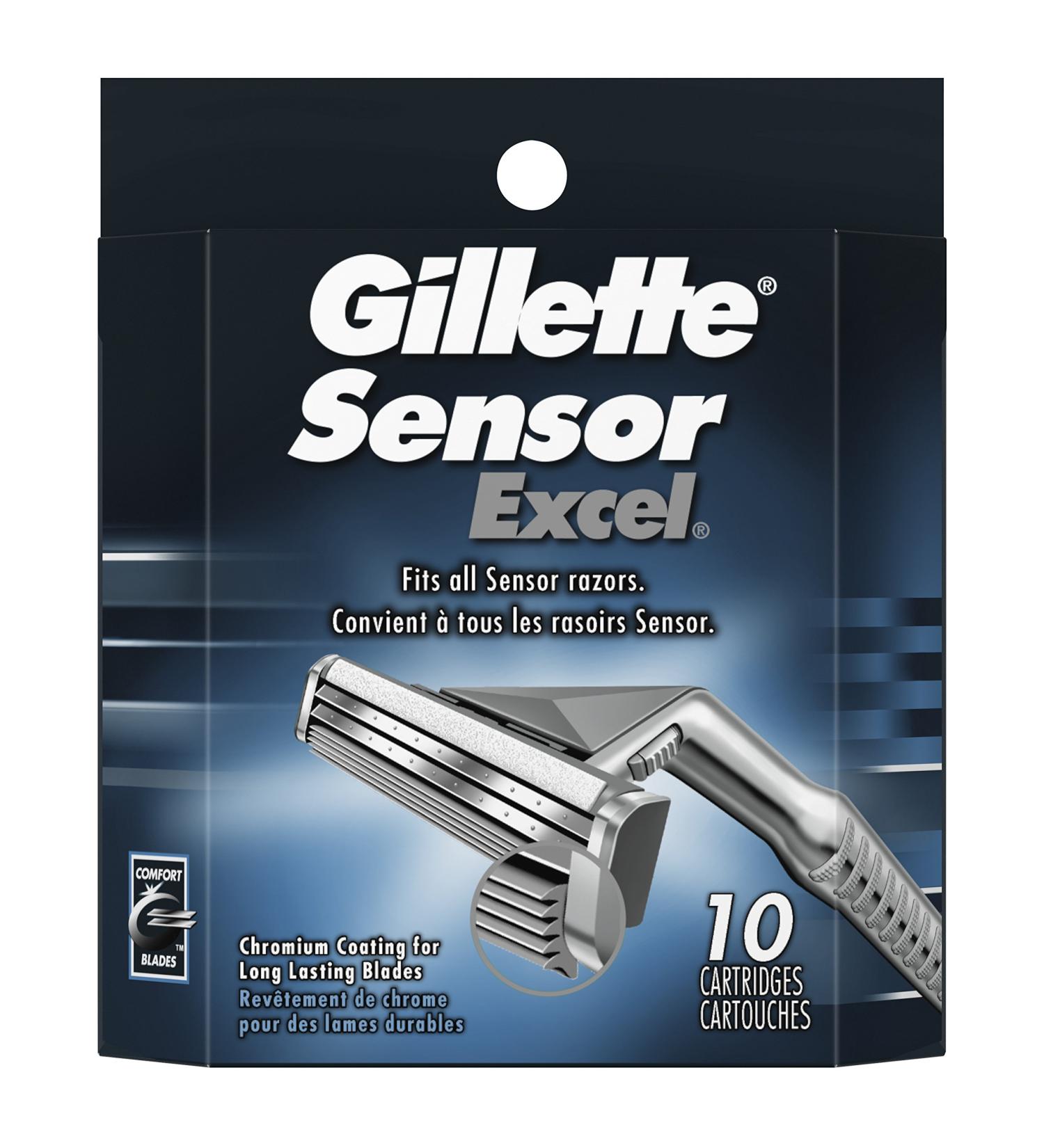 Gillette Sensor Excel Men's Razor Blade Refills - 10 Count Pack (Pack of 1) - Buy Online on SooperMarket.com