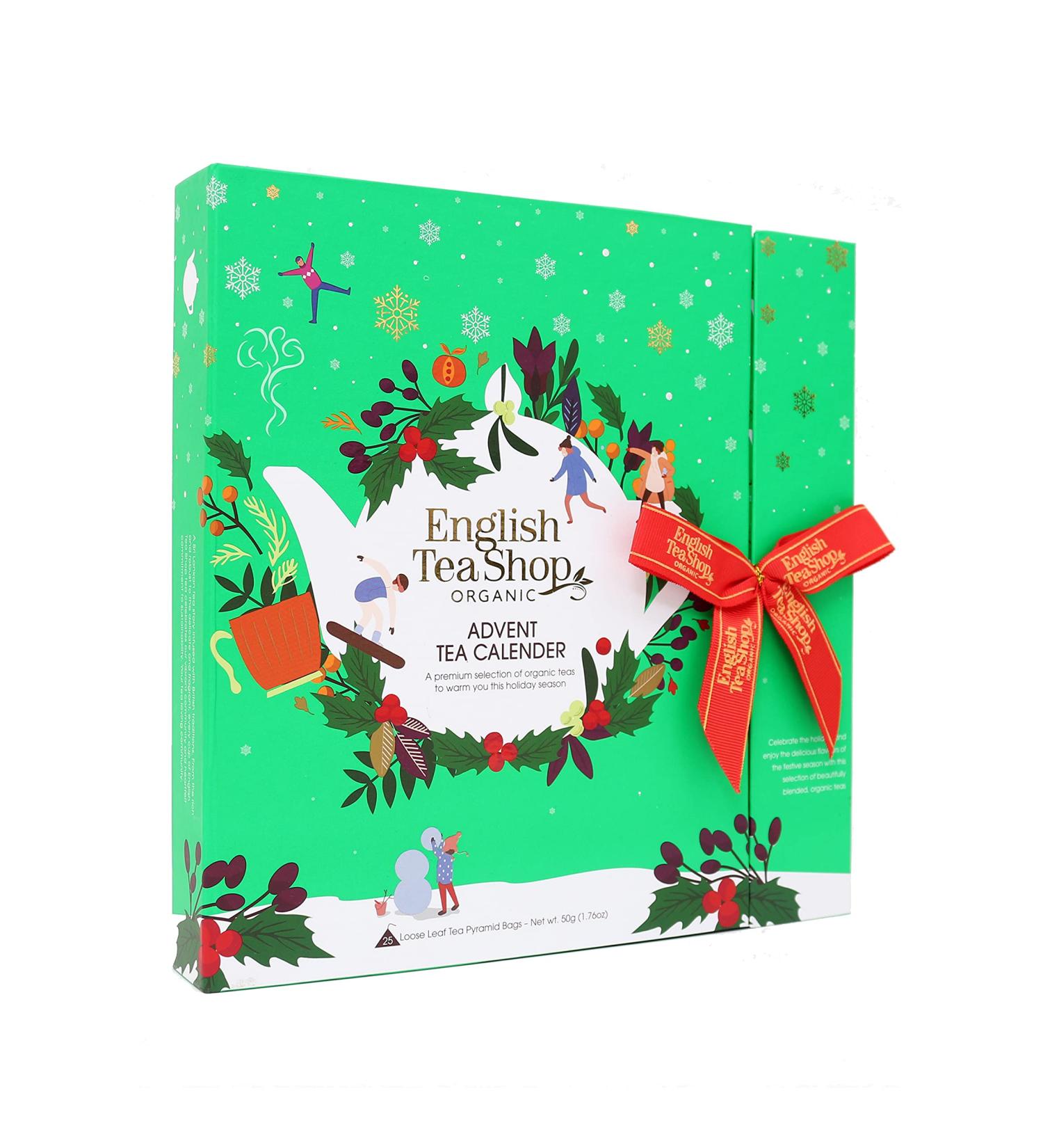 English Tea Shop Book Style Green Advent Calendar | 25 Pyramid Tea Bags | 50g - Buy Online on SooperMarket.com