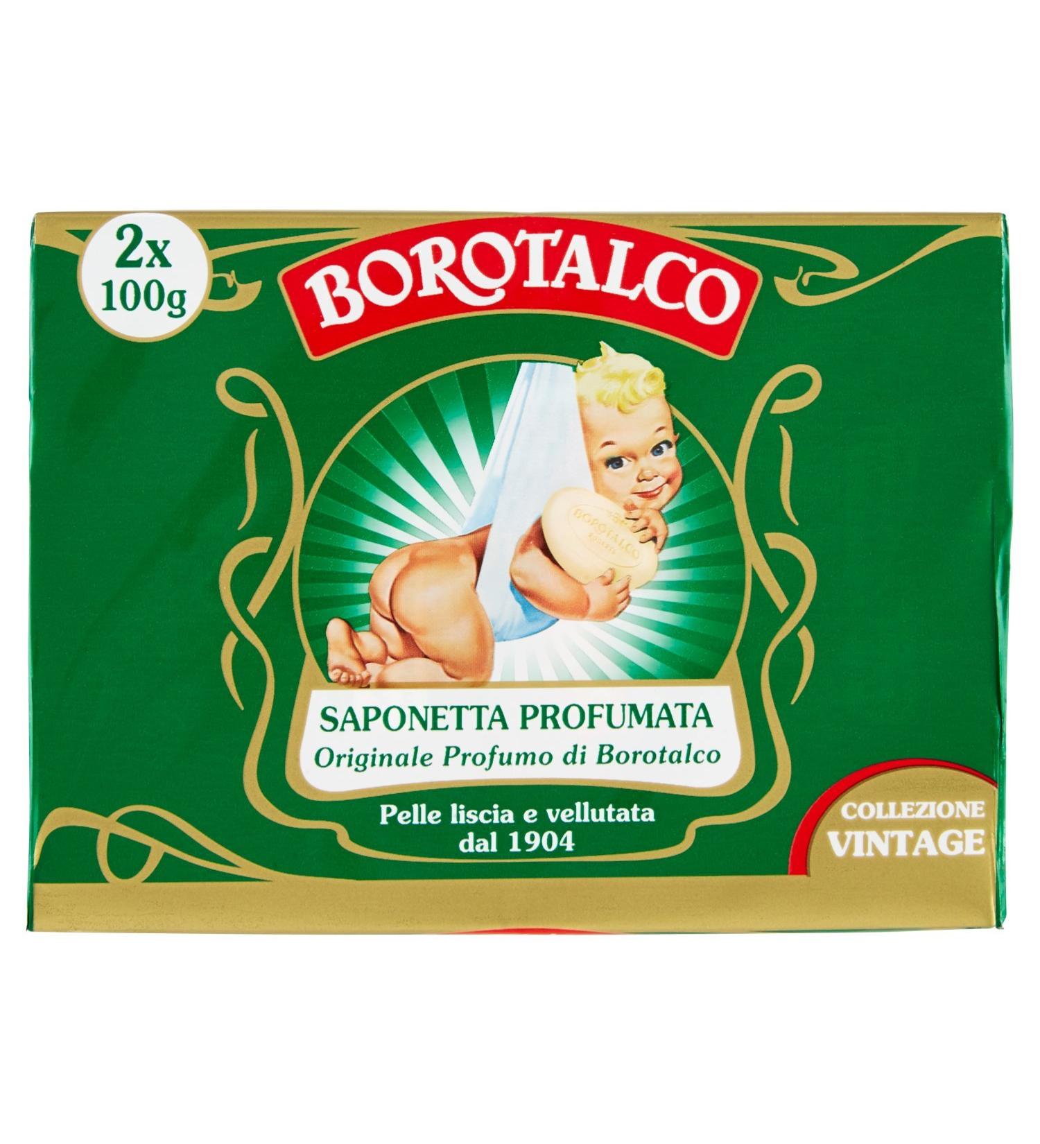Borotalco Solid Soap Scented Solid Soap with Borotalcum Fragrance - Ideal for the Hygiene of your Hands for smooth and velvety skin - Two 100g Soaps - Buy Online on SooperMarket.com