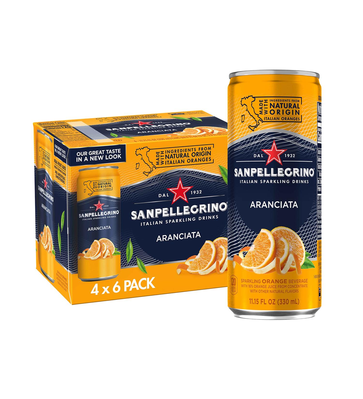 Sanpellegrino Aranciata Sparkling Orange Drink 24-Pack - 11.15 Fl Oz Cans - Buy Online on SooperMarket.com
