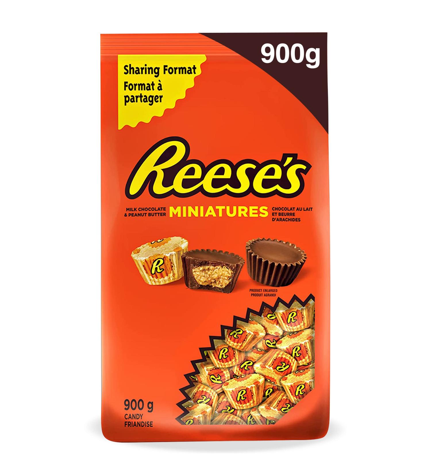 REESE'S Bulk Chocolate - Chocolate Candy Peanut Butter Cups Minis Holiday Candy Individually Wrapped Candy For Sharing 900g - Buy Online on SooperMarket.com