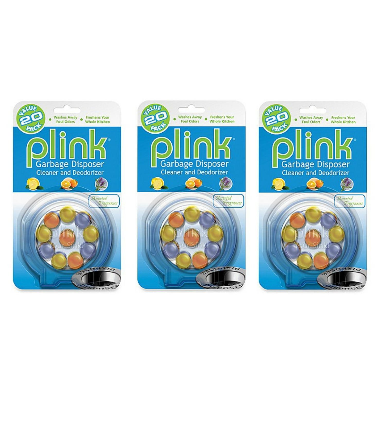 PLink 20-Count Garbage Disposal Cleaner & Deodorizer, Assorted Fragrances - 3 Pack