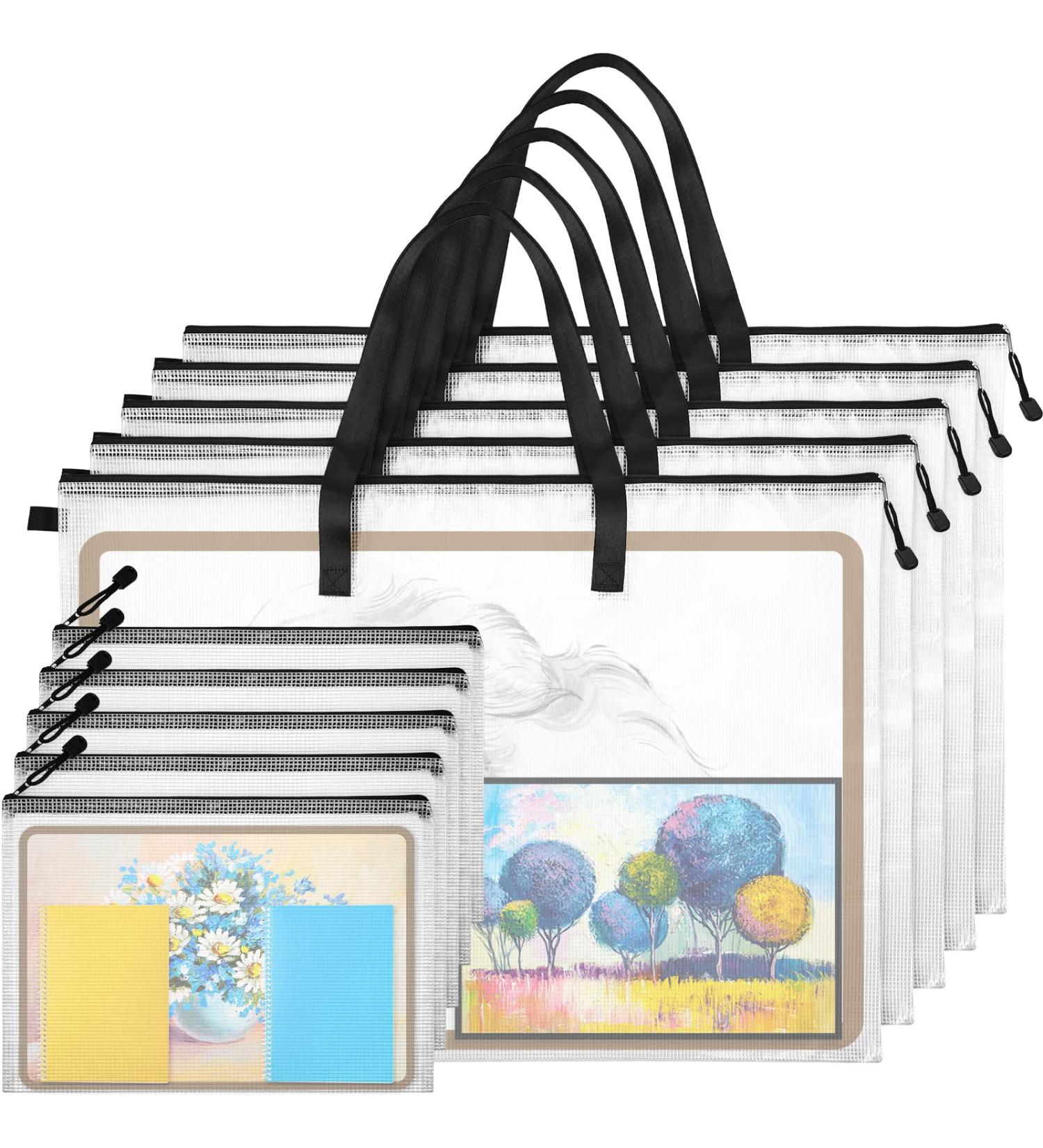 5 Pcs Art Portfolio Bag 19 x 25 Inches Posters Organizer with Zipper and Handle Art Supply Bag and 5 Pcs A4 Pencil Bags 9 x 13 Inches Art Supplies Storage Bag for Large Posters Artwork Bulletin Board - Buy Online on SooperMarket.com