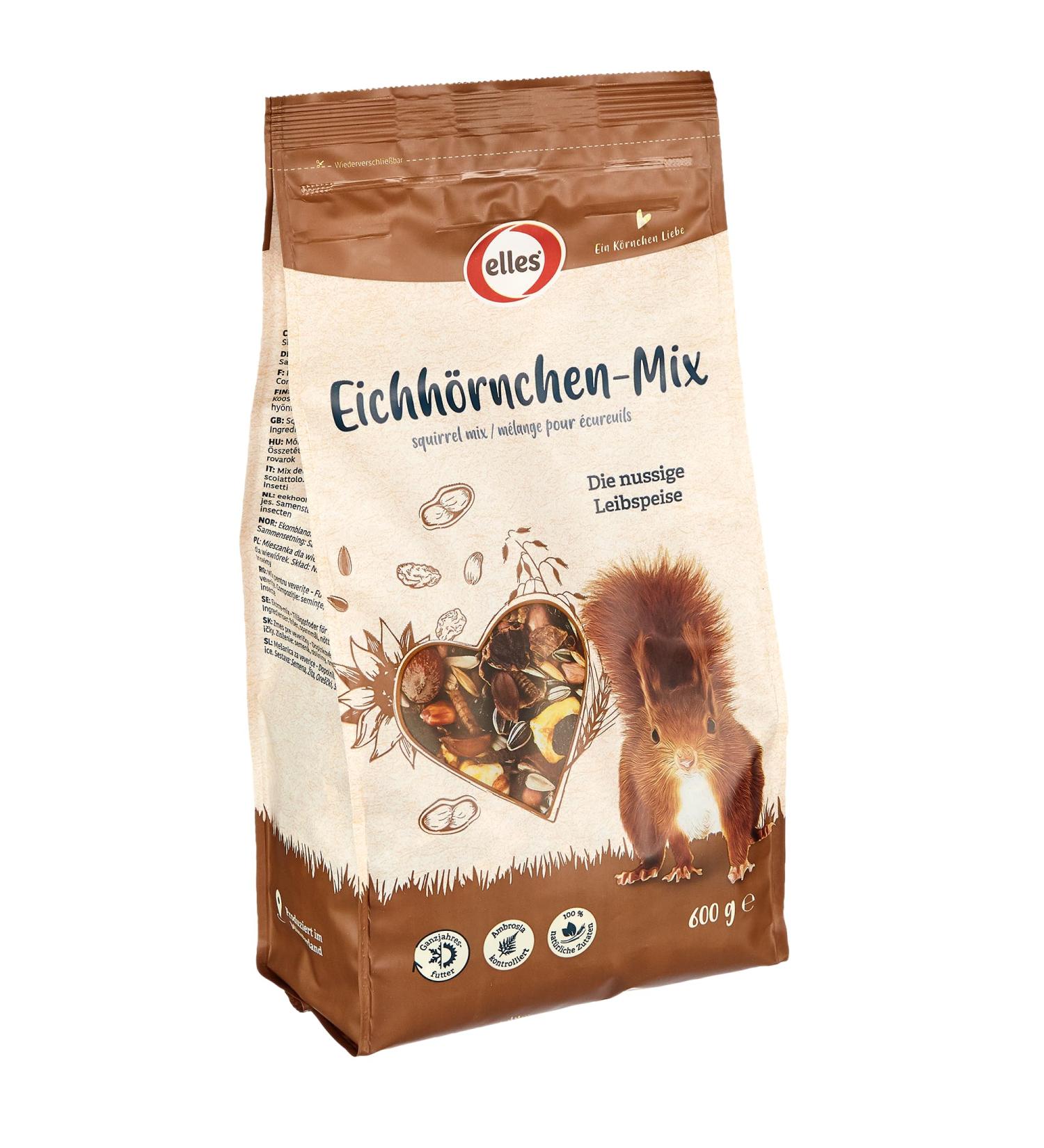 Elle's Squirrel Feed - Nutty Variety 5x600g | Winter Vitamins & Nuts | 100% Natural Squirrel Mix - Buy Online on SooperMarket.com