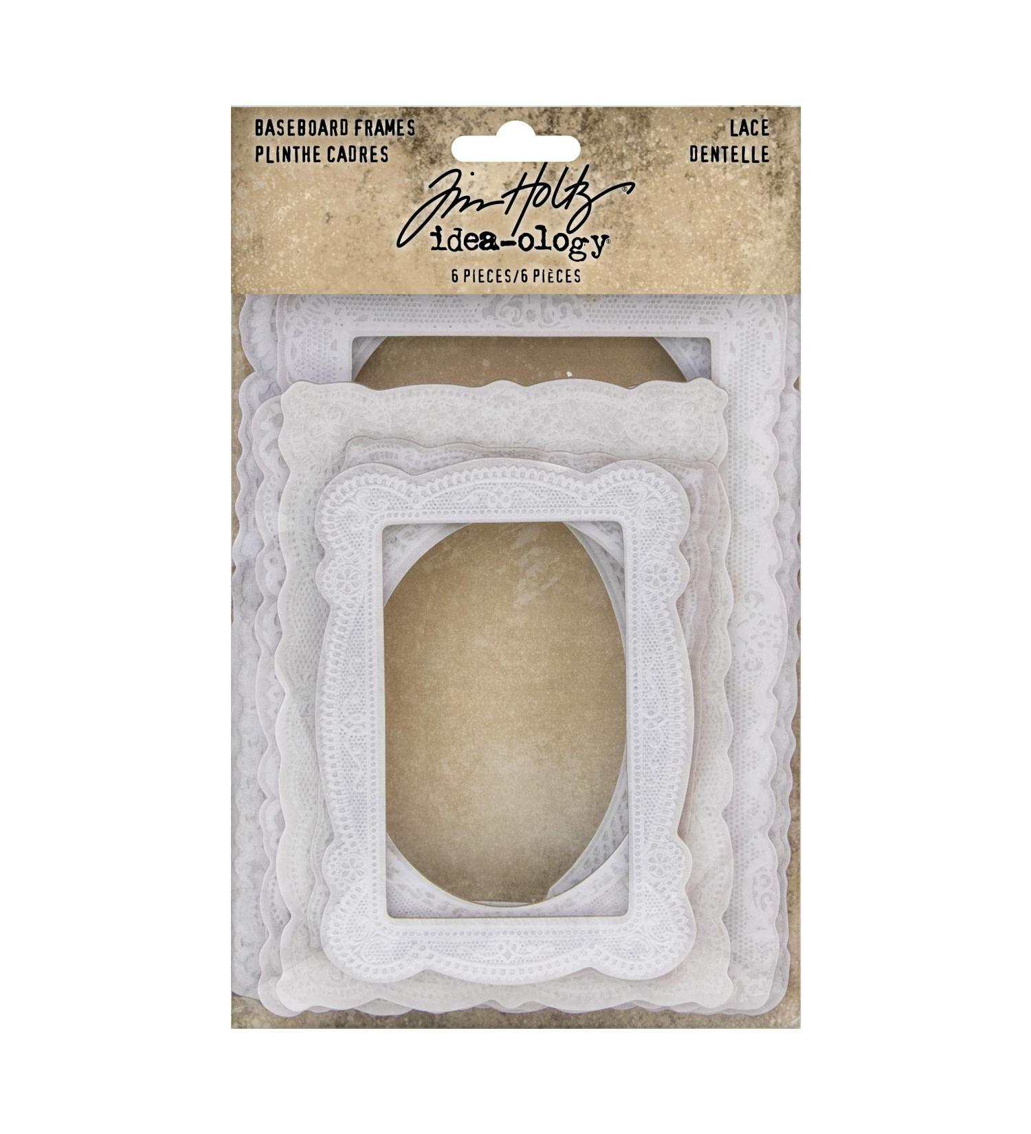 Tim Holtz  Advantus Baseboard Frames Lace Printed Bookboard  white