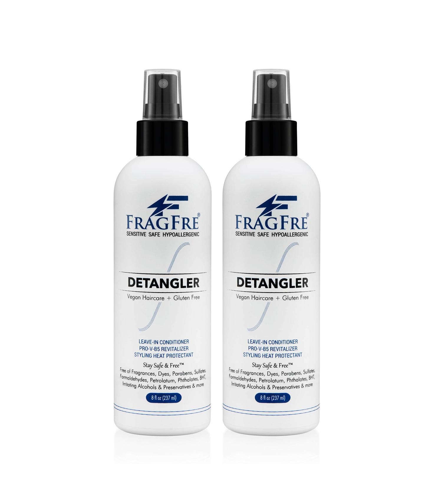 FRAGFRE Detangler 8 oz (2-Pack) - Fragrance-Free & Hypoallergenic Hair Detangler Set - Parabens Free - Leave-in Conditioner for Sensitive Skin - Vegan & Gluten-Free - Styling Heat Protectant - Buy Online on SooperMarket.com
