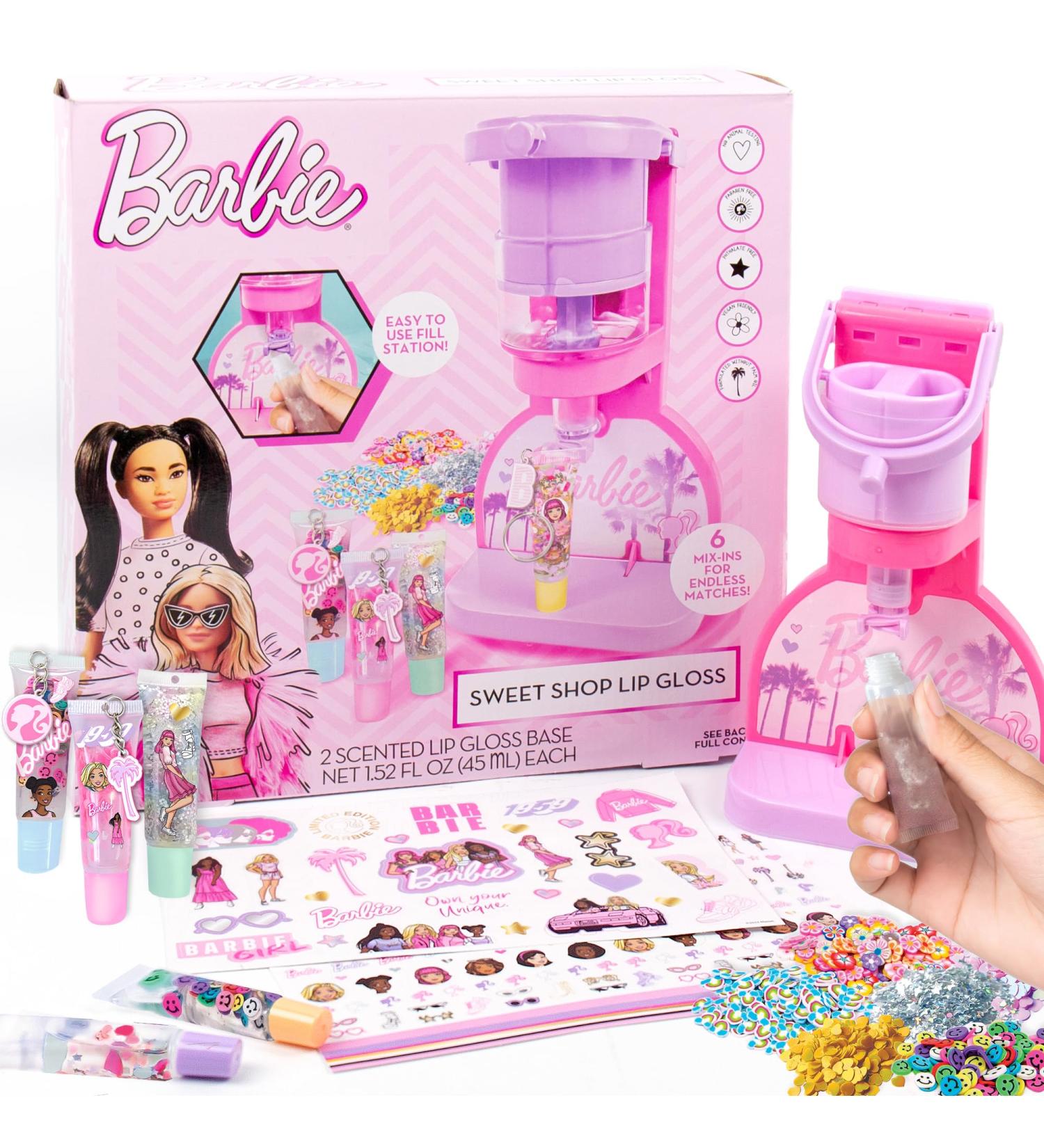 Barbie Sweet Shop Lip Gloss Making Kit - 12 Craft Accessories & Keychains for Kids 6+ Perfect Gift for 6-Year-Old Girls - Buy Online on SooperMarket.com