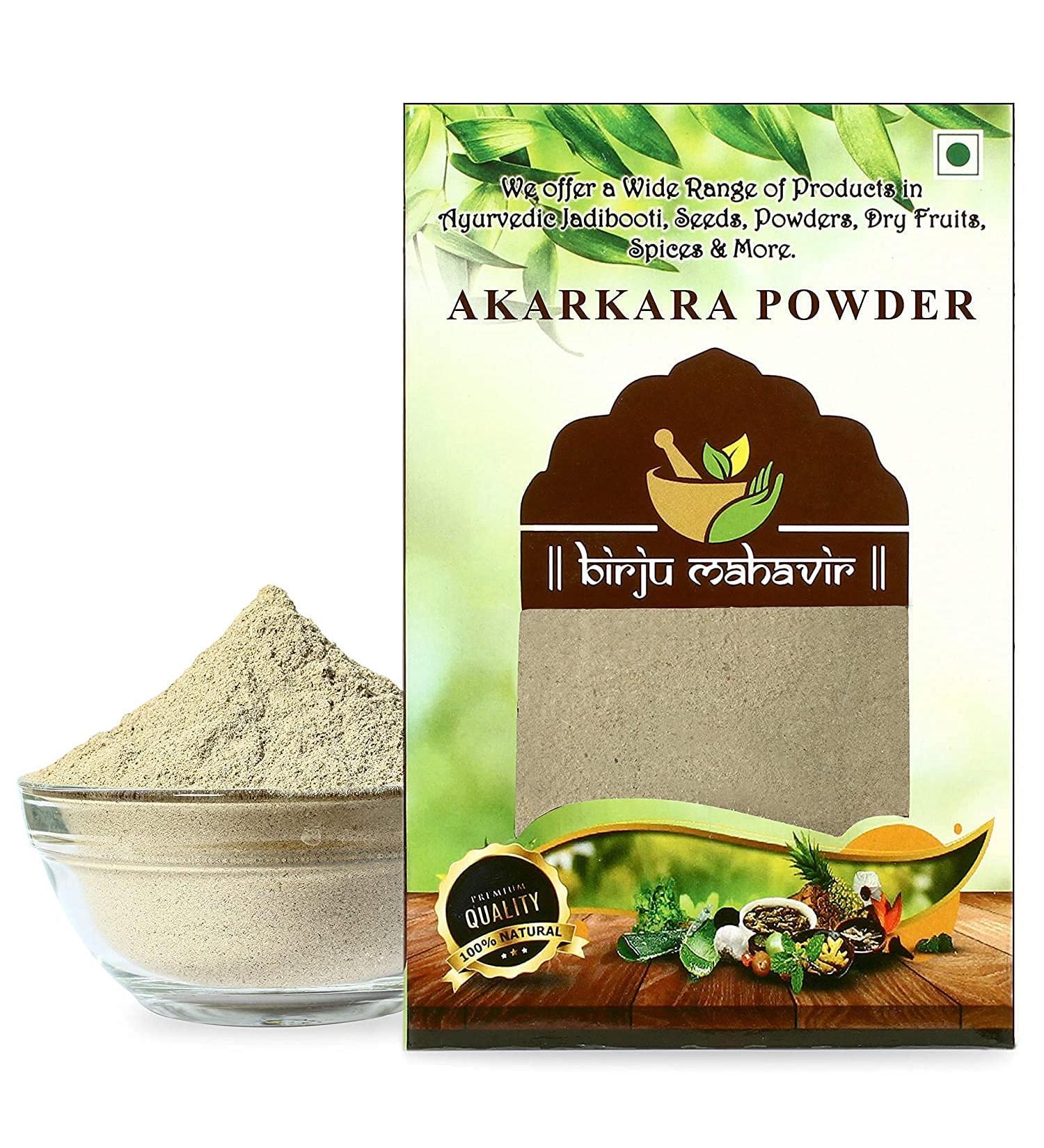 AOZA BIRJU MAHAVIR Akarkara Powder - Anacyclus Pyrethrum Pellitory Root Powder Natural 100 Gram (BMPL-520) - Buy Online on SooperMarket.com