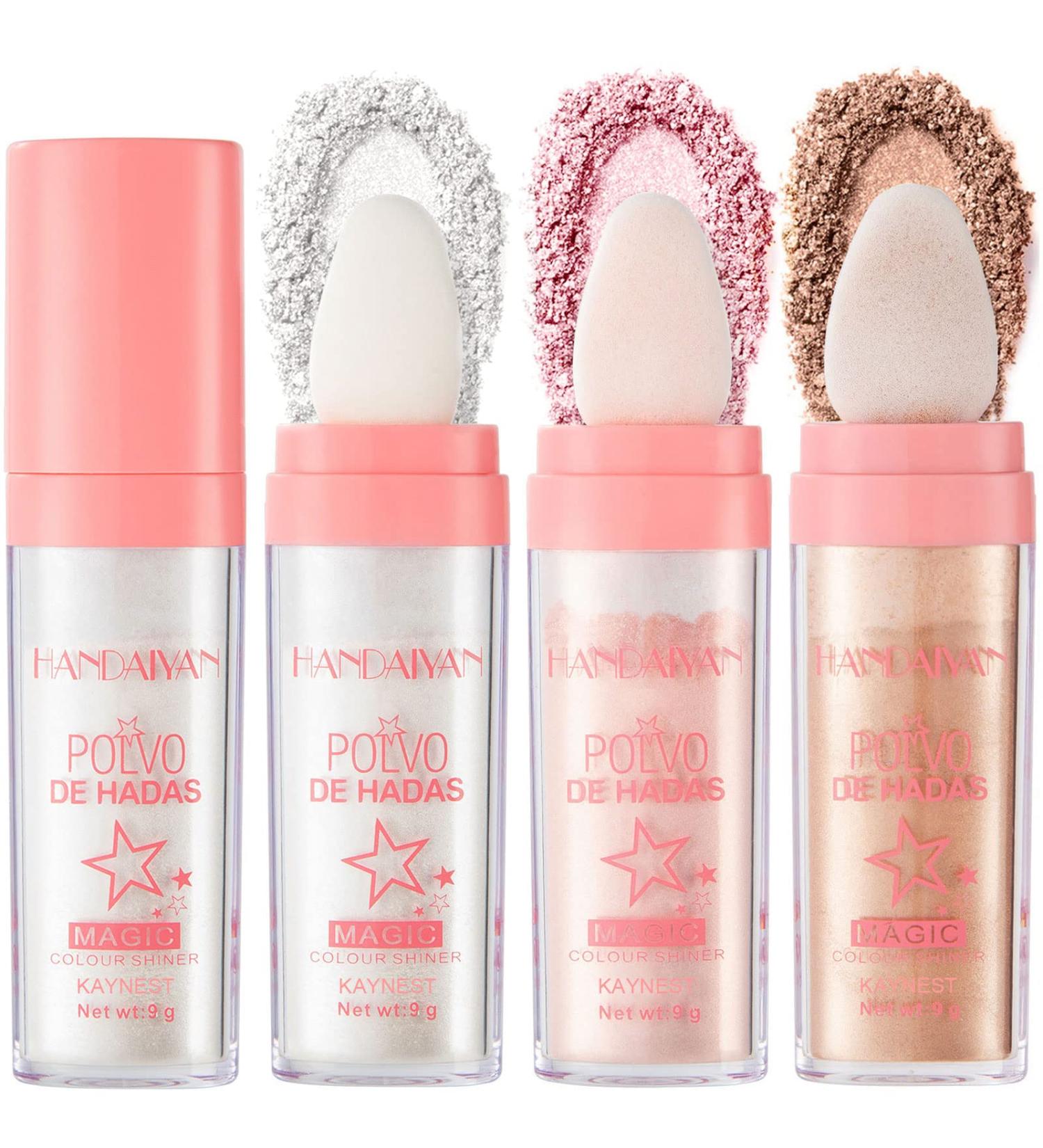 Polvo De Hadas 3-Color Highlighter & Body Glitter Powder (01) - Shimmering Fairy Makeup for Face & Body - Buy Online on SooperMarket.com