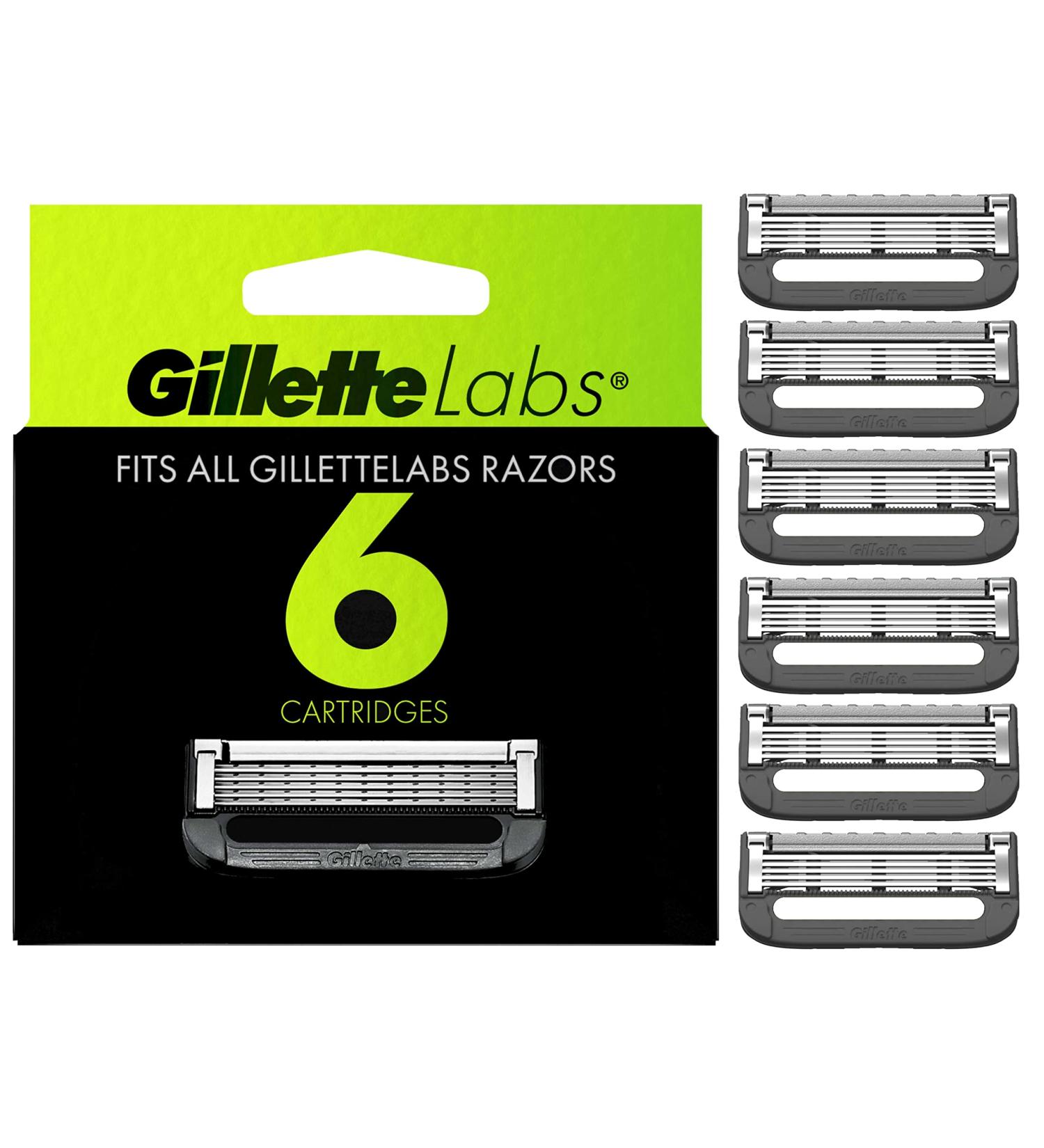 GilletteLabs Men's Razor Blade Refills with Exfoliating Bar - 6 Cartridges - Buy Online on SooperMarket.com