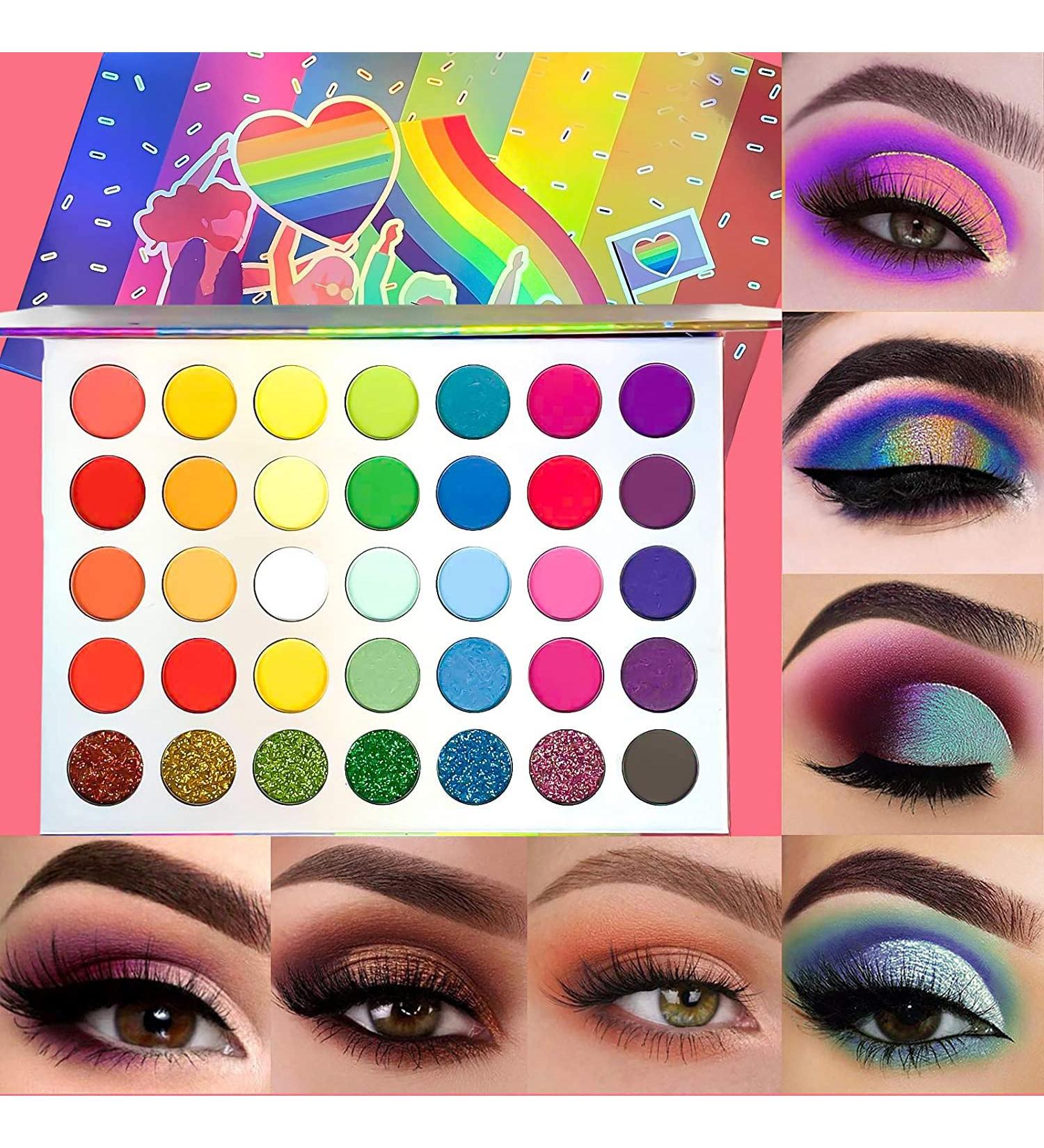 Jutoe 35-Color High Pigmented Eyeshadow Palette - Matte, Shimmer, Glitter | Long Lasting, Waterproof Eye Makeup (Style 2) - Buy Online on SooperMarket.com