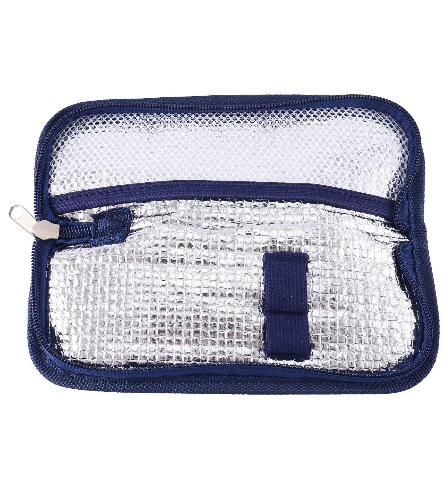 Knadgbft Portable Insulin Cooler Bag Diabetic Insulin Travel Case Cooler Pill Box Aluminum Foil Ice Bag (Navy Blue) - Buy Online on SooperMarket.com