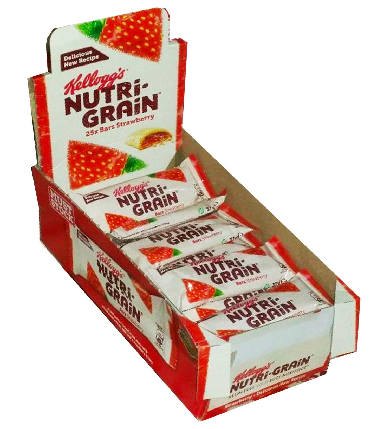 25 x 37g Bars Strawberry Nutrigrain Breakfast Snack Food Natural