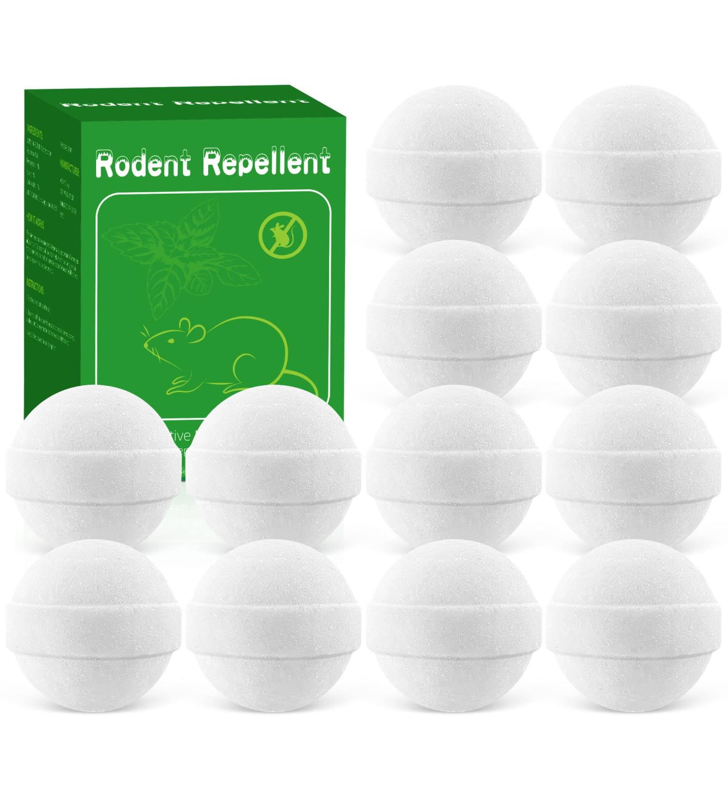 12 Pack Natural Peppermint Oil Rodent Repellent Balls - Safe Pest Control for Mice, Rats, Roaches, Moles, Squirrels, Ants, Moths - Indoor & Outdoor Use - Pet & Kid Safe - Buy Online on SooperMarket.com