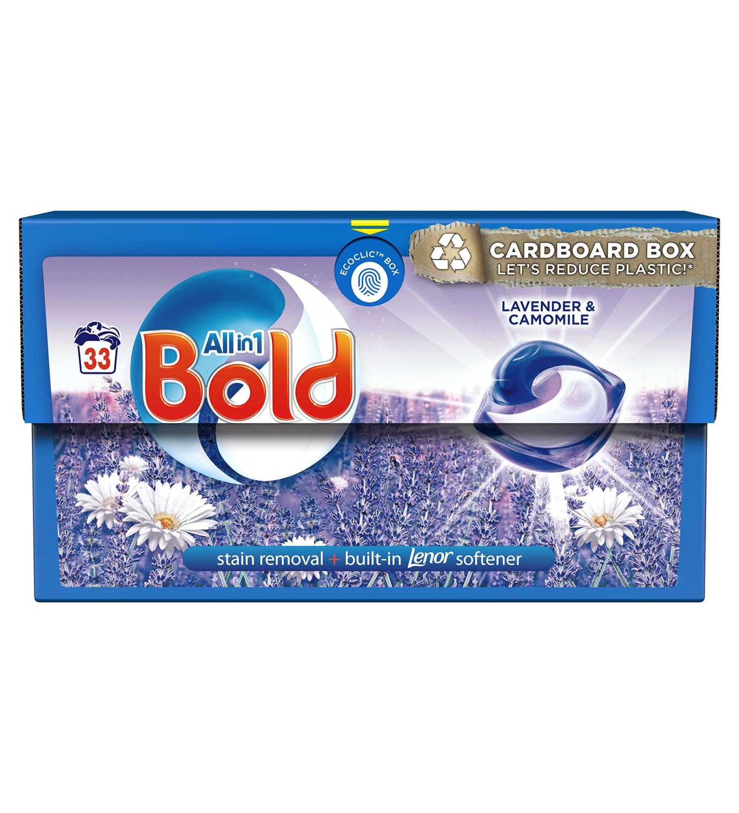 Bold All-in-1 PODS Washing Liquid Laundry Detergent Capsules 33 Washes Lavender & Camomile For Brilliant Clean With Built-In Fabric Softener Lavender 33 count (Pack of 1) - Buy Online on SooperMarket.com