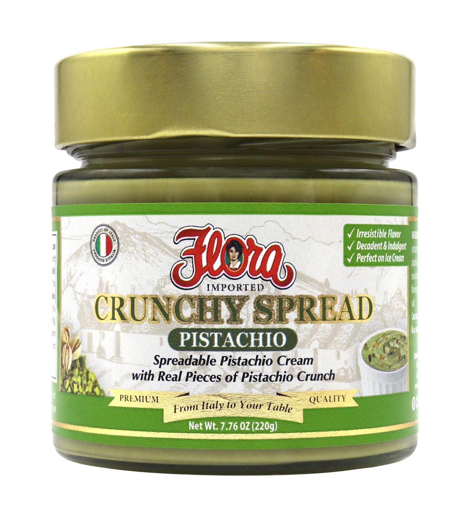 Flora Fine Foods Sweet Pistachio Crunchy Spread - Authentic Italian 7.76 Oz Jar - Buy Online Worldwide - Buy Online on SooperMarket.com