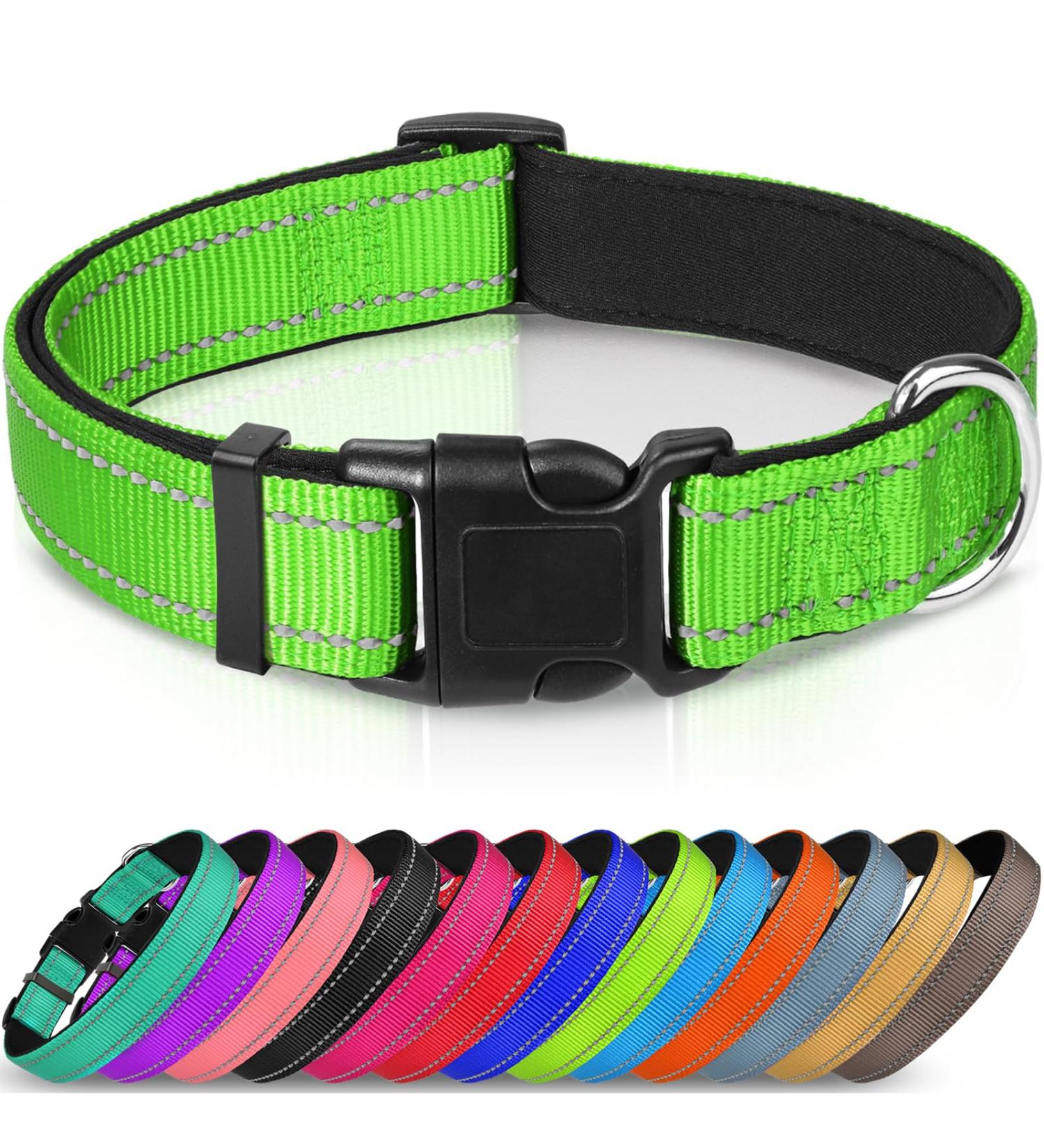 Joytale Reflective Dog Collar for Small Dogs - Size S Green | Durable & Stylish | Perfect for Safe Night Walks - Buy Online on SooperMarket.com