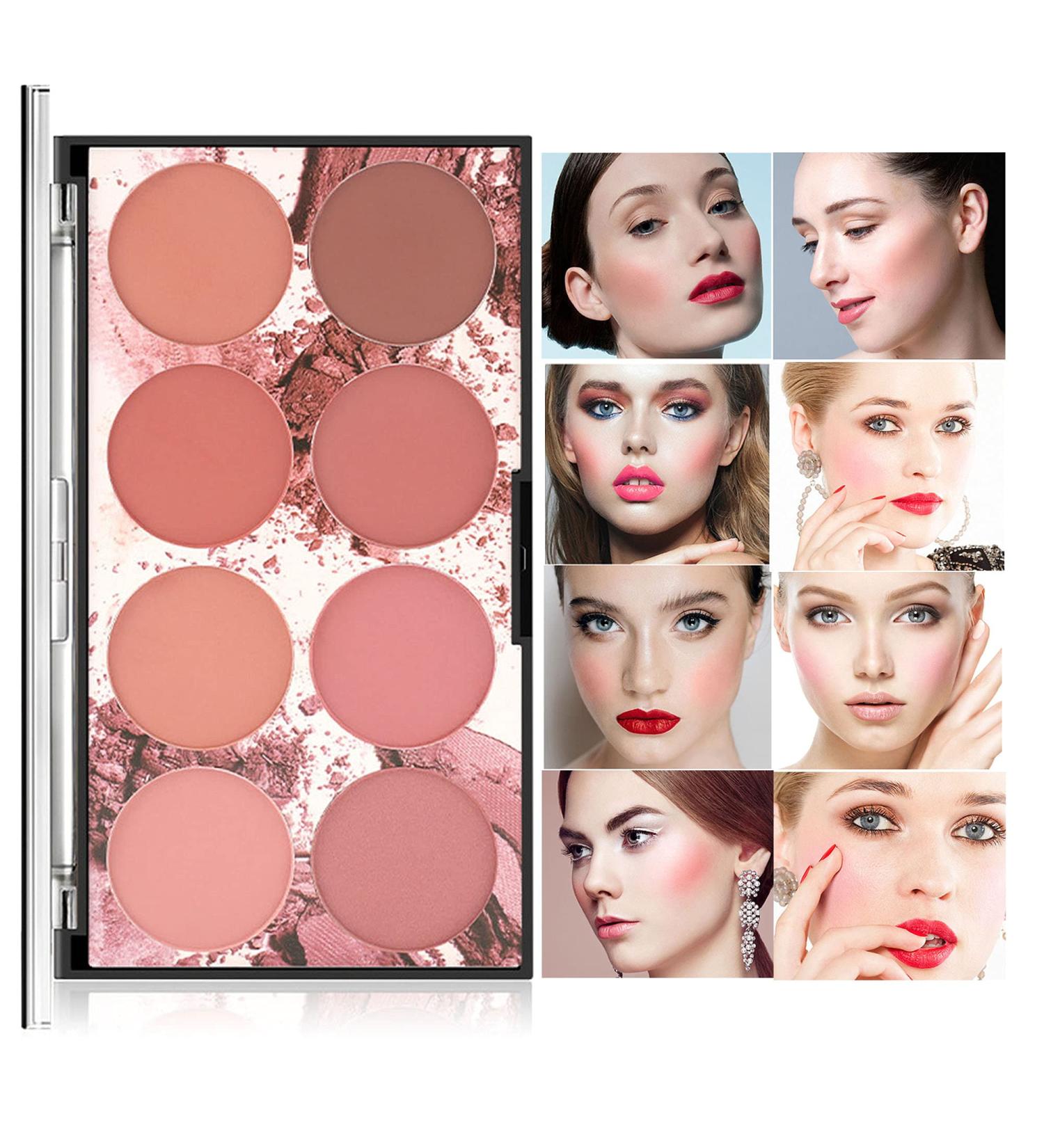 CCbeauty 8 Color Matte Blush Palette for Long Lasting Natural Glow | Professional Face Blushes and Highlight Palette - Ideal Valentine's Day Gift for Her - Buy Online on SooperMarket.com