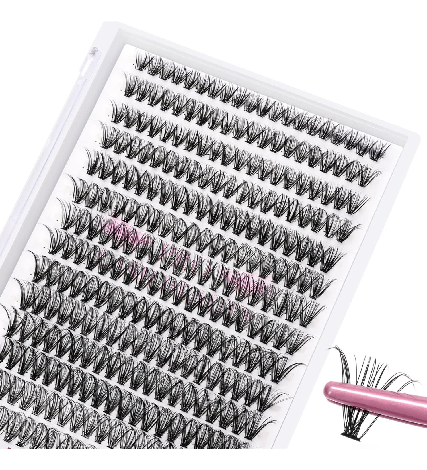 280 Pcs Cluster and Wispy Individual Lashes | DIY At Home | 12mm 30D-D-0.07-Large | C D Curl Bottom Lashes - Buy Online on SooperMarket.com