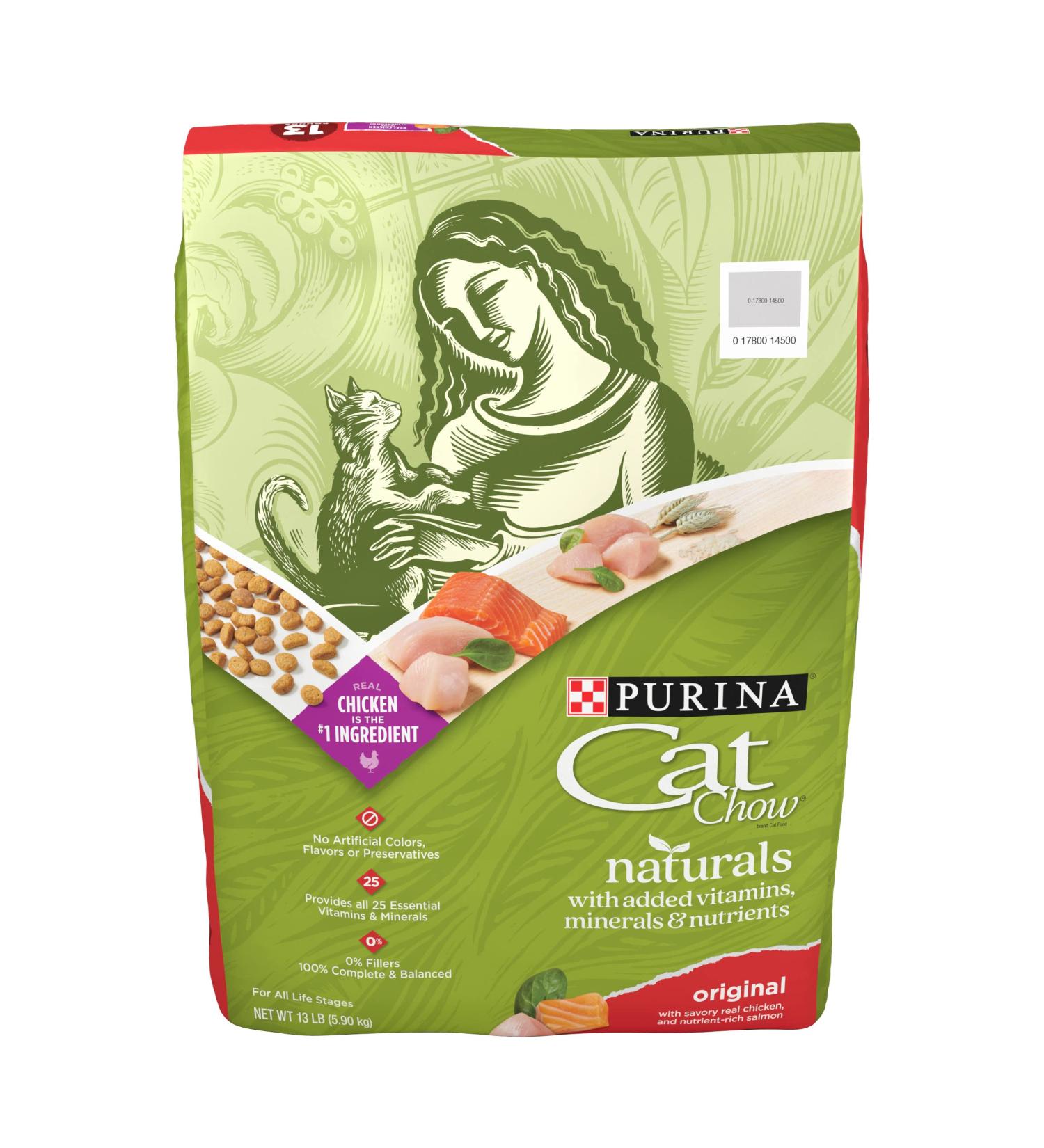 Purina Cat Chow Naturals Original with Real Chicken & Salmon, 13 lb - Adult Dry Cat Food - Buy Online on SooperMarket.com