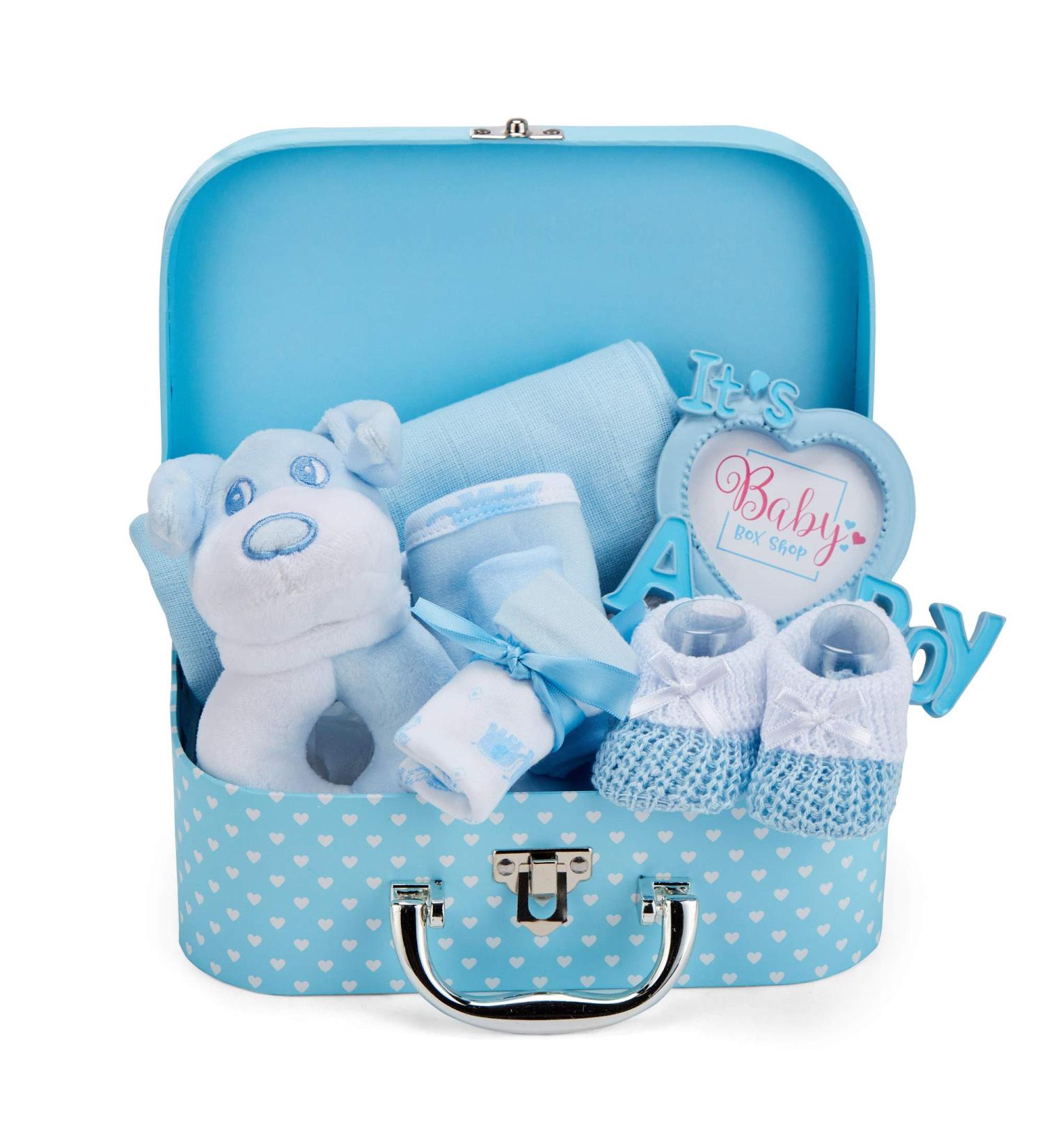 Baby Box Shop New Baby Boy Gifts - 7 Baby Shower Gift Set for Newborn Boys - Buy Online on SooperMarket.com