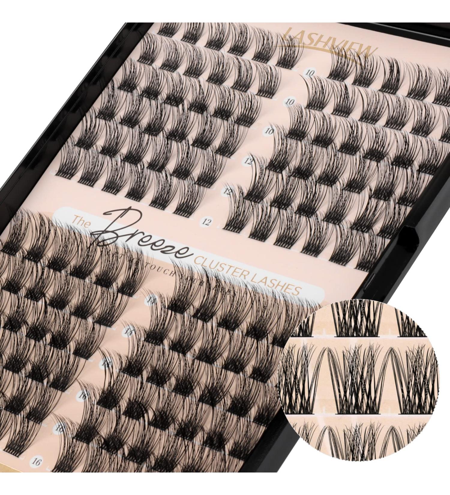 Shop LASHVIEW Mega Volume Lash Clusters - DIY Eyelash Extensions for At-Home Glam | D Curl Individual Lashes (10-16mm Mix - Buy Online on SooperMarket.com