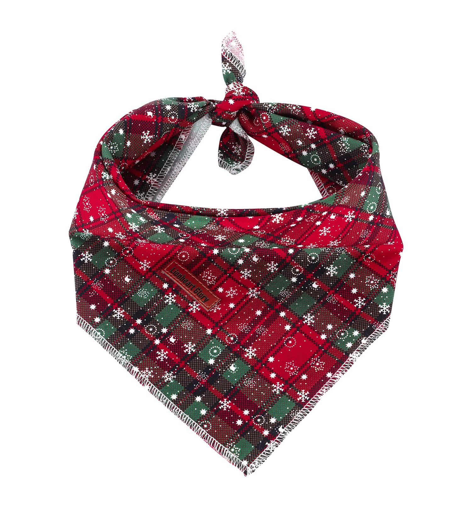 Lionheart Glory Dog Haller Washable Soft Cotton Christmas Neckerchief for Large Dogs | Adjustable Green & Red Kerchief | Perfect Holiday Accessory (1 Pack) - Buy Online on SooperMarket.com