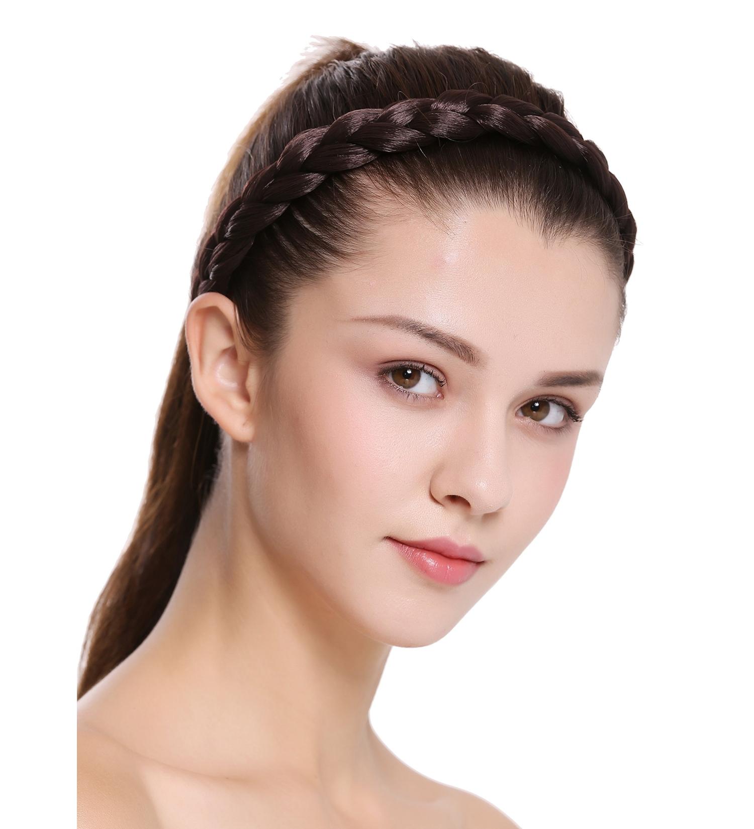Buy WIG ME UP CXT-005-006 Braided Hairband Headband - Clip-In 2cm Wide Brown Braid for Traditional Costumes | International Shipping Available - Buy Online on SooperMarket.com
