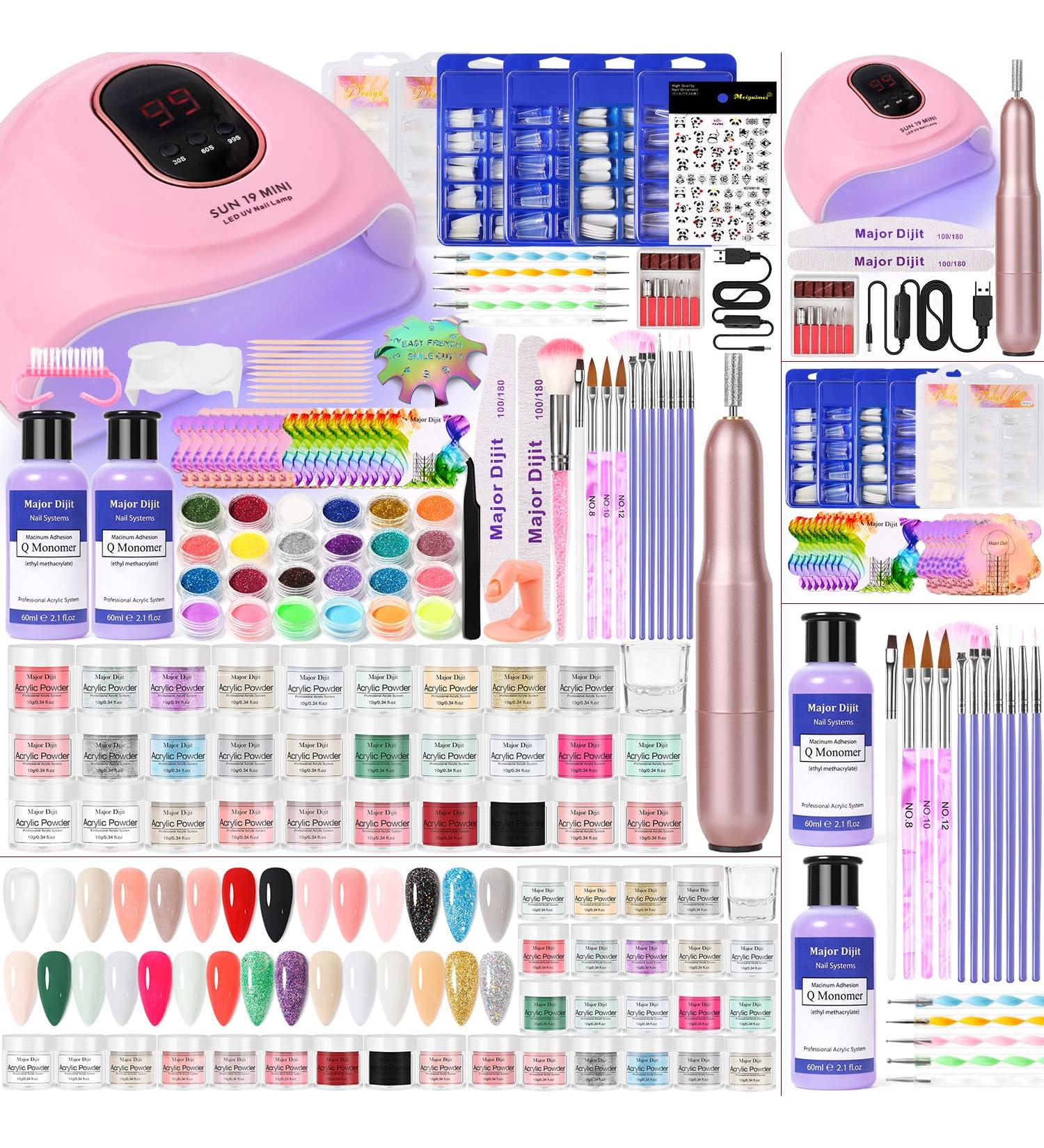 29 Colors Acrylic Nail Studio Set: 60ml Acrylic Liquid 72W UV Lamp & Gel Nail Design Starter Kit - Buy Online on SooperMarket.com