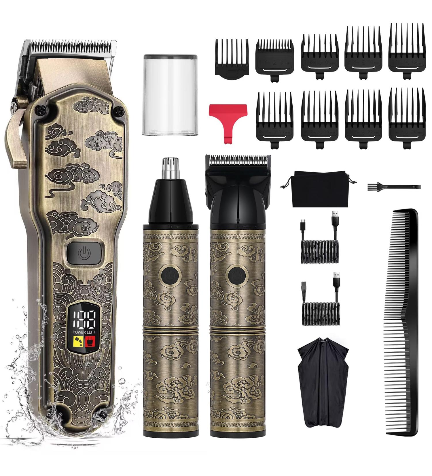 Hatteker Hair Clipper for Men - Waterproof Electric Trimmer Cordless Shaving Kit & Nose Hair Trimmer - Perfect Birthday Gift for Dad - Buy Online on SooperMarket.com