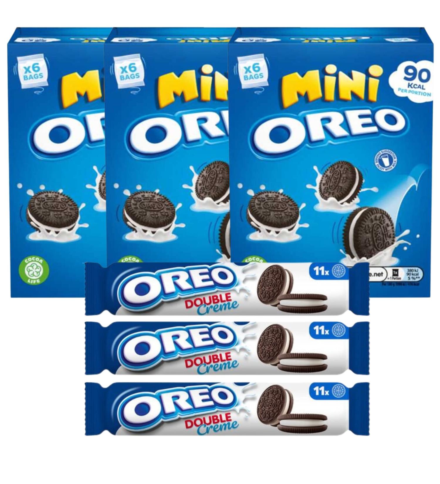 Snack Pack Bundle with Oreo Mini Snack Pack Boxes 114g x3 and Oreo Cookies Double Stuff 157g x3 (6 Pack) - Buy Online on SooperMarket.com