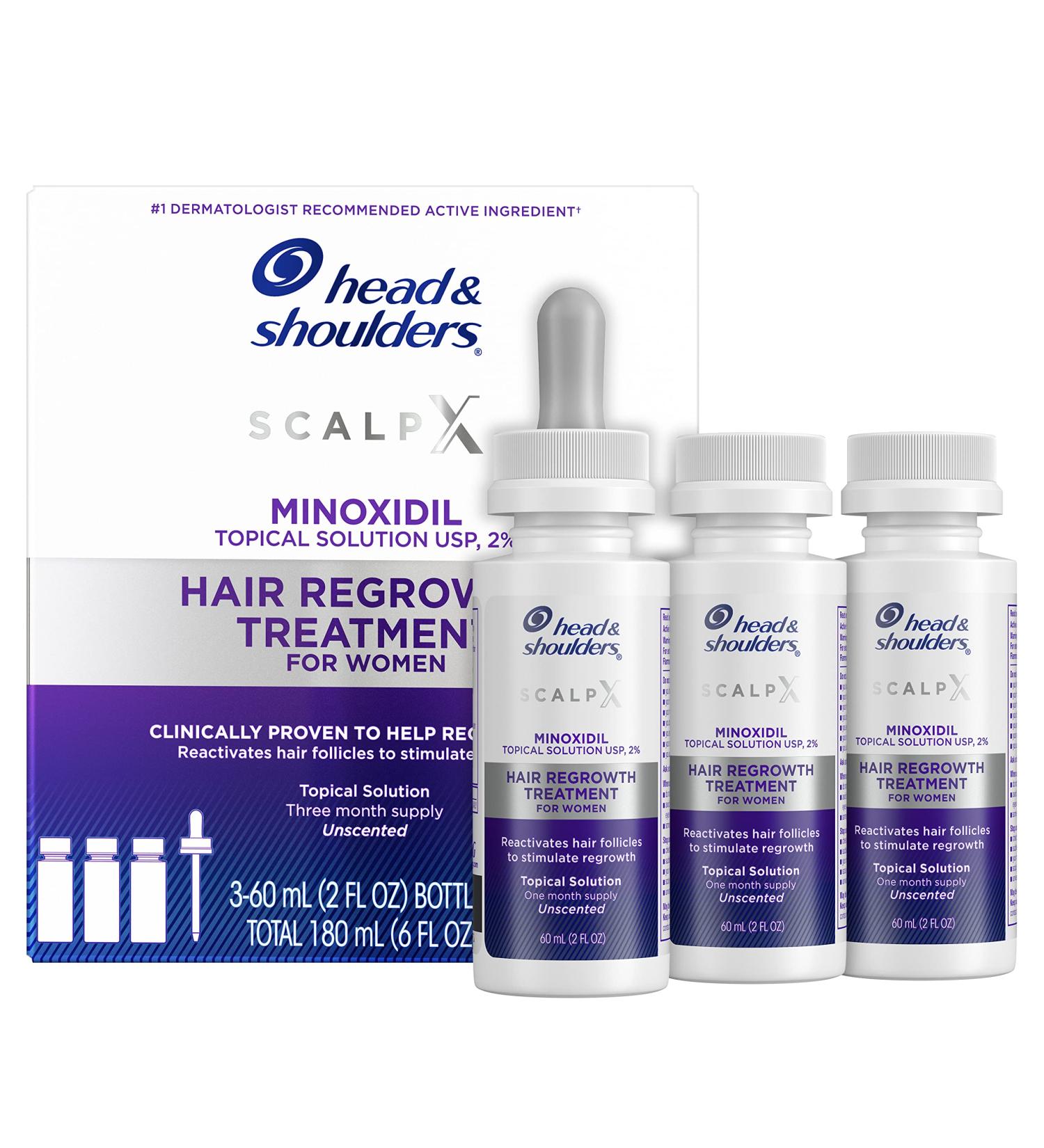 Head & Shoulders Scalp X 2% Minoxidil for Women - Hair Regrowth Treatment Thinning Hair & Hair Loss Solution 3 Month Supply (3 x 2 Fl Oz - Buy Online on SooperMarket.com