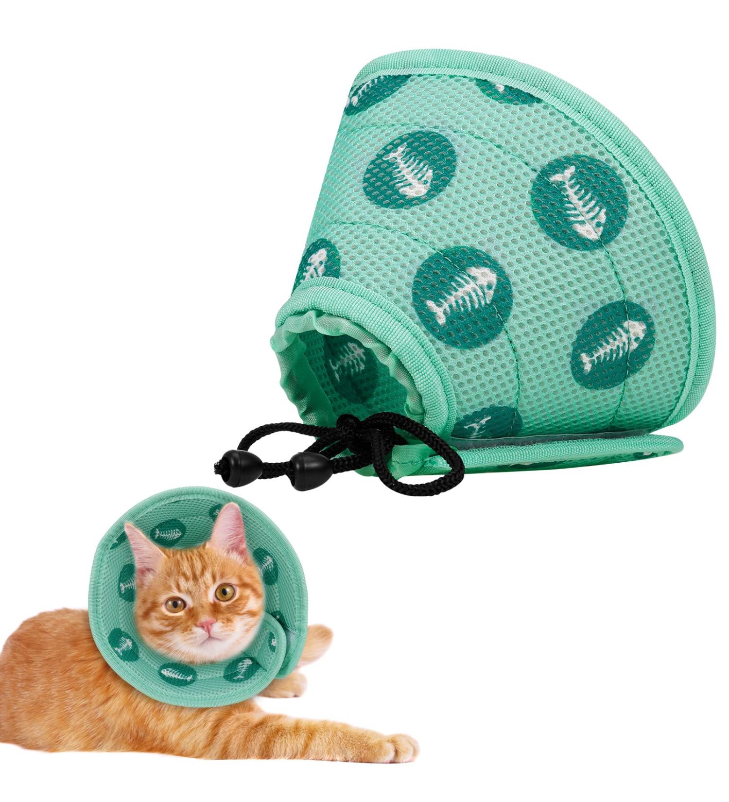 Heyu-Lotus Cat Cone Collar Soft Adjustable Recovery Collar | Green-M 21-28cm - Buy Online on SooperMarket.com